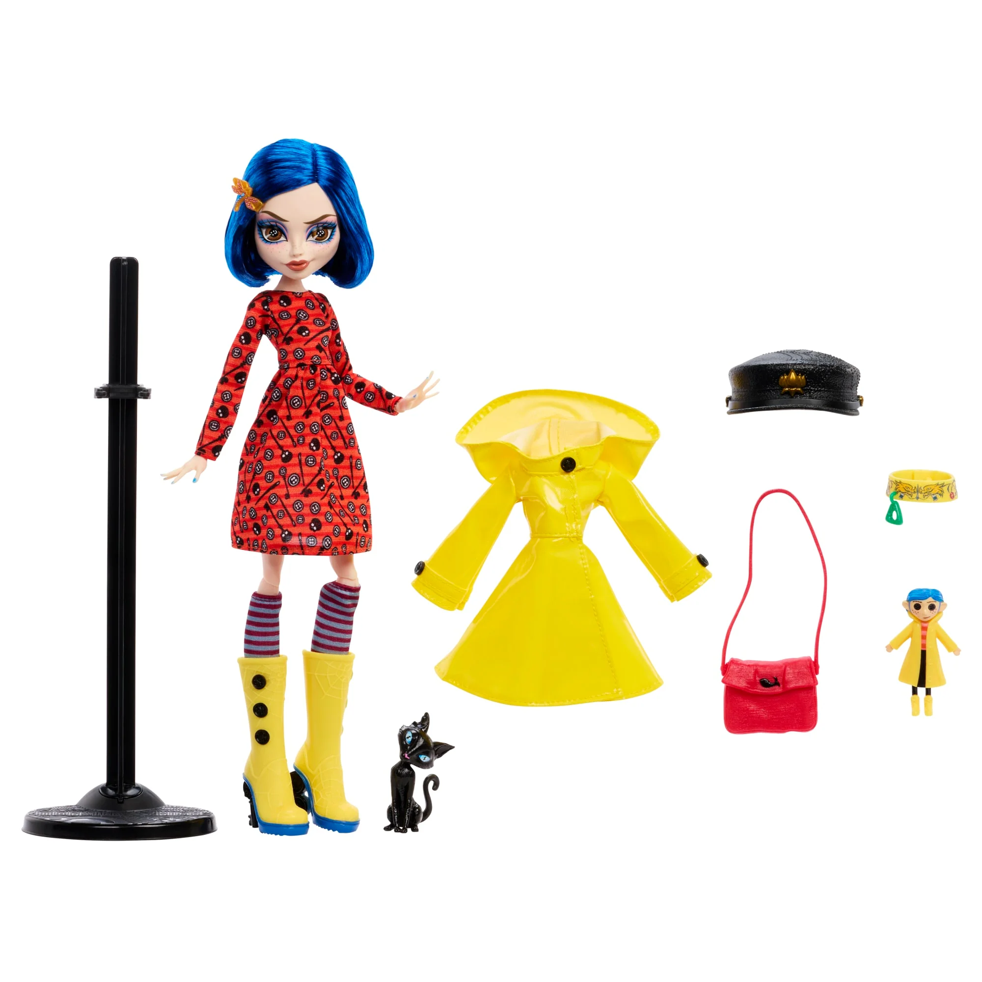Monster High Skullector-Poupée Coraline-Avec Imperméable Et Chat - Image 6