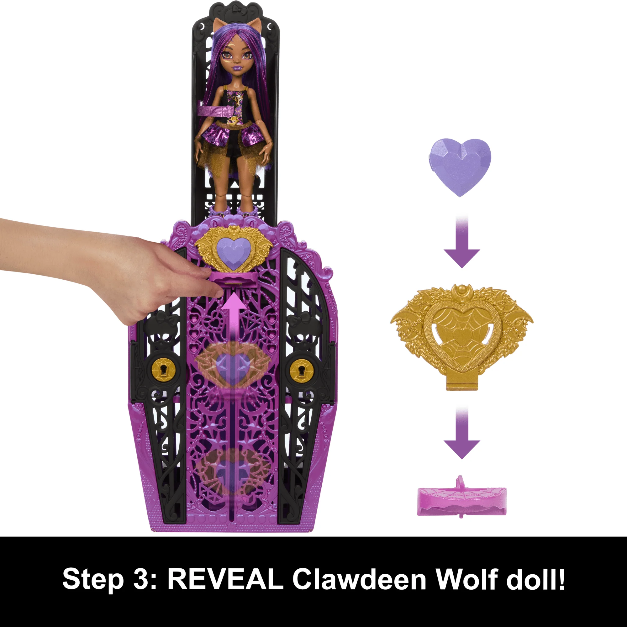 Monster High Skulltimate Secrets Monster Mysteries Playset, Clawdeen Wolf Doll With 19+ Surprises - Image 4