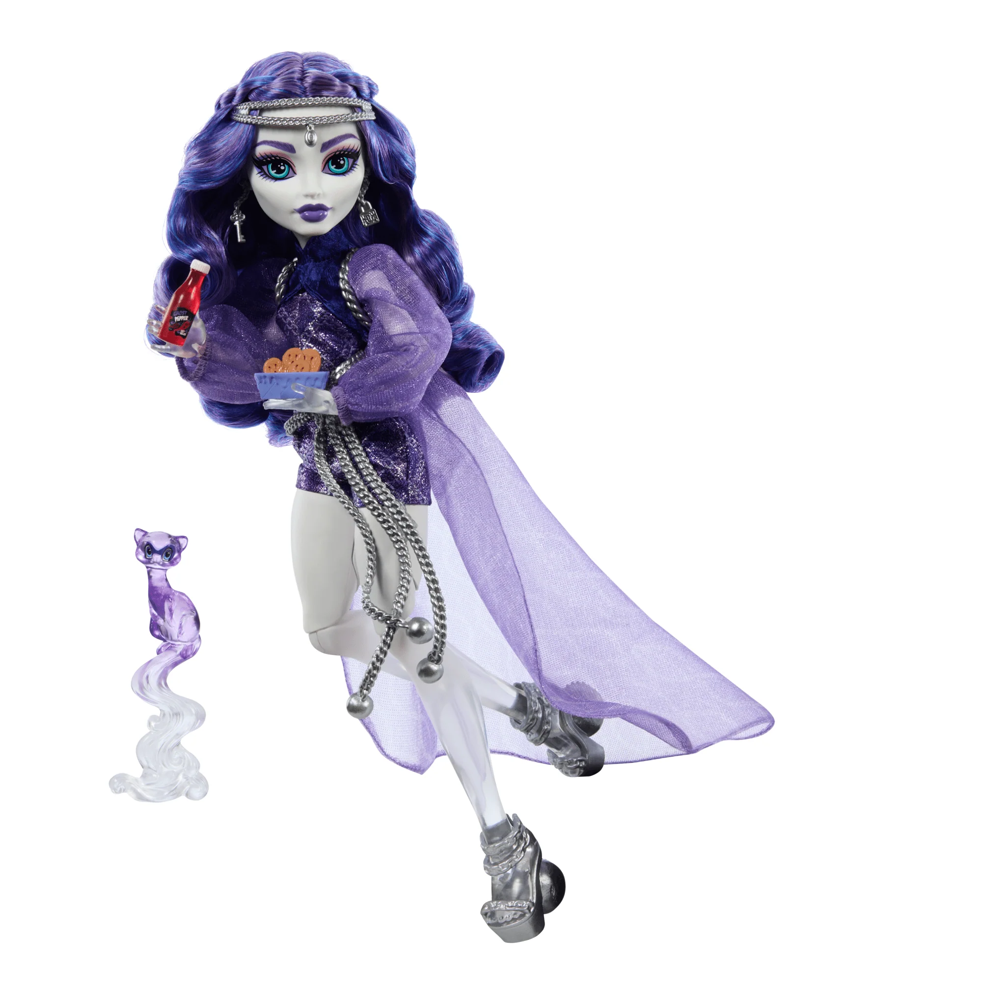 Monster High Spectra Vondergeist Fashion Doll With Pet Ferret Rhuen And Accessories - Image 5