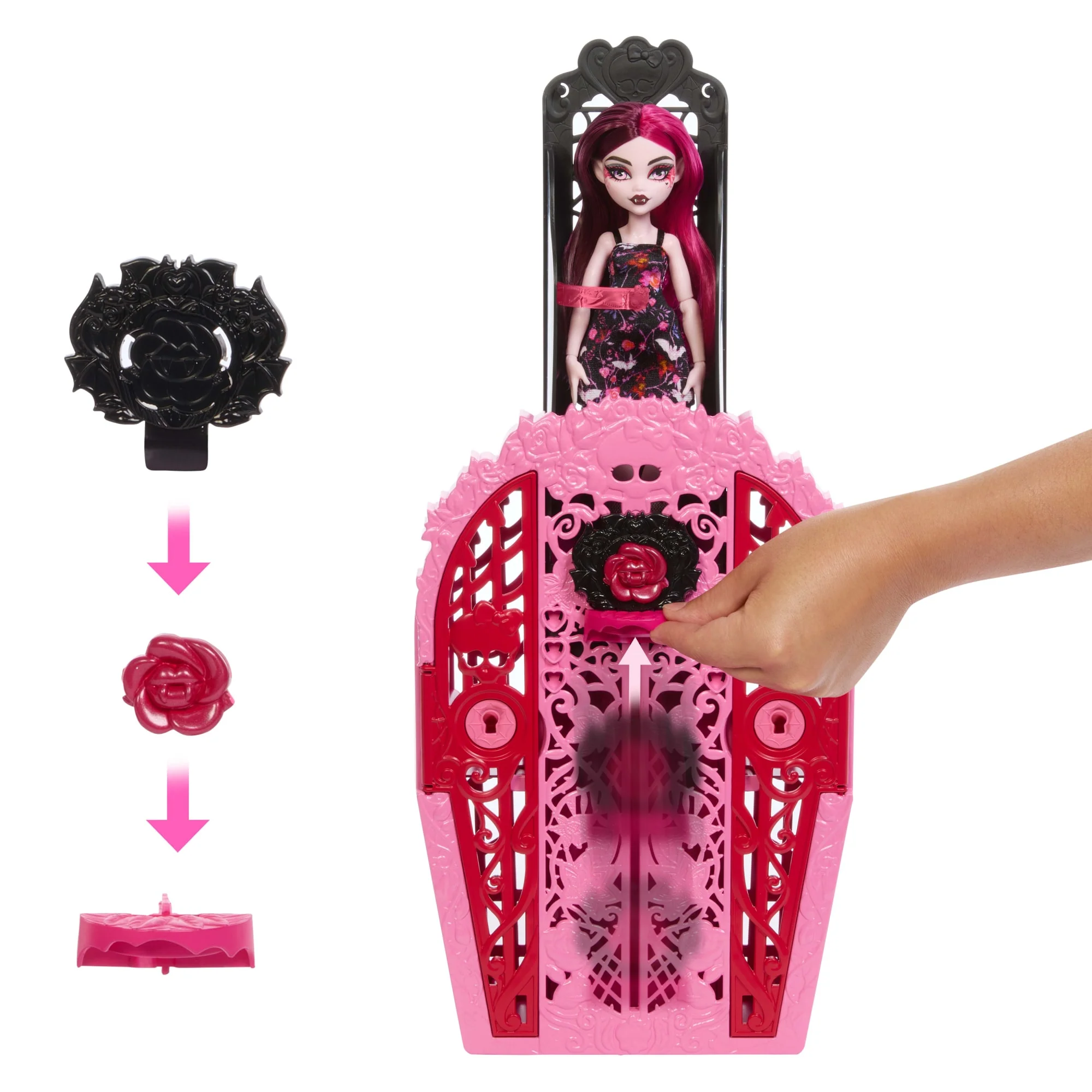 Monster High Straszysekrety Draculaura Ogrodowe zagadki Zabawka Zestaw lalka, szafa, ubranka i akcesoria - Image 5