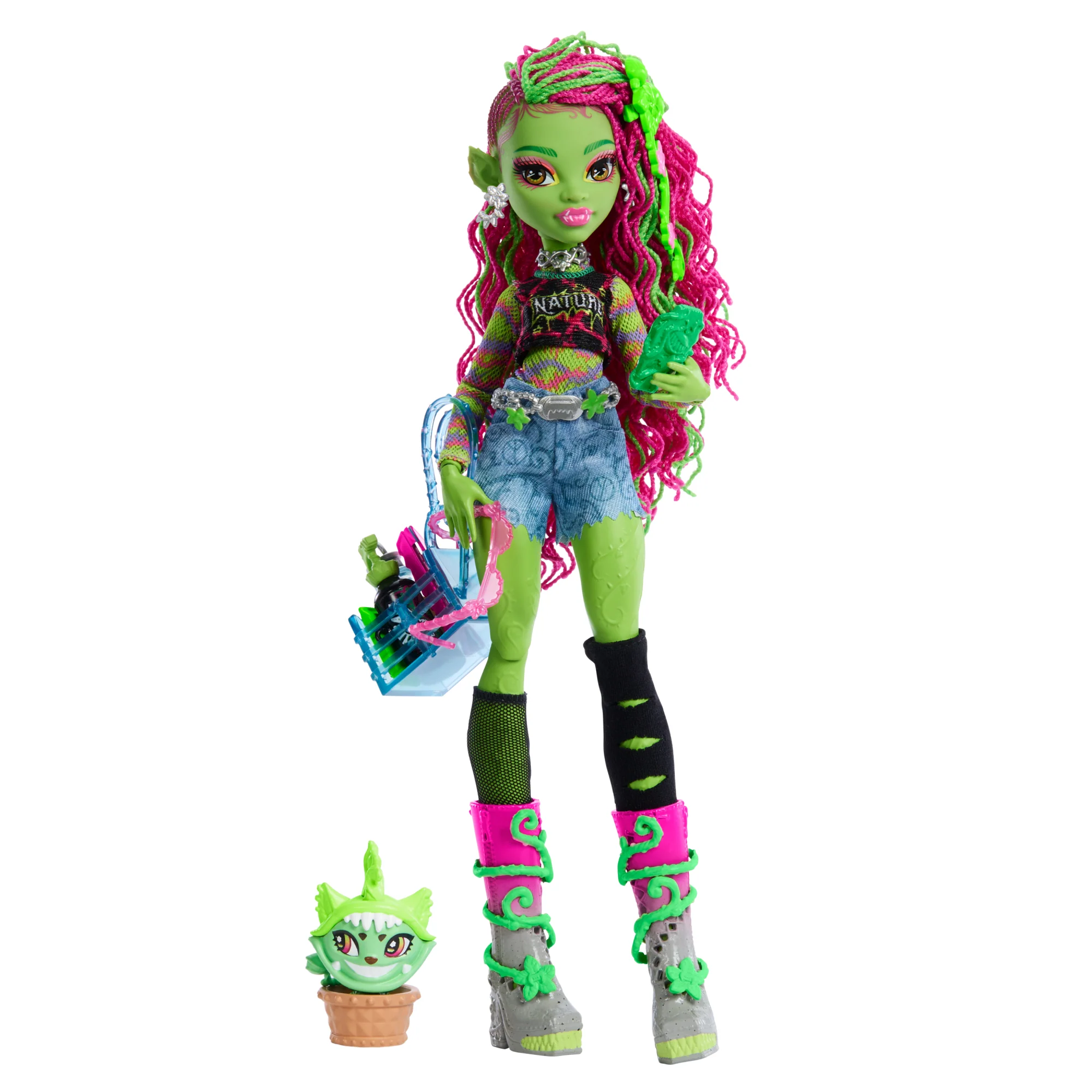 Monster High Venus Mcflytrap Fashion Doll With Pet Chewlian And Accessories - Image 5