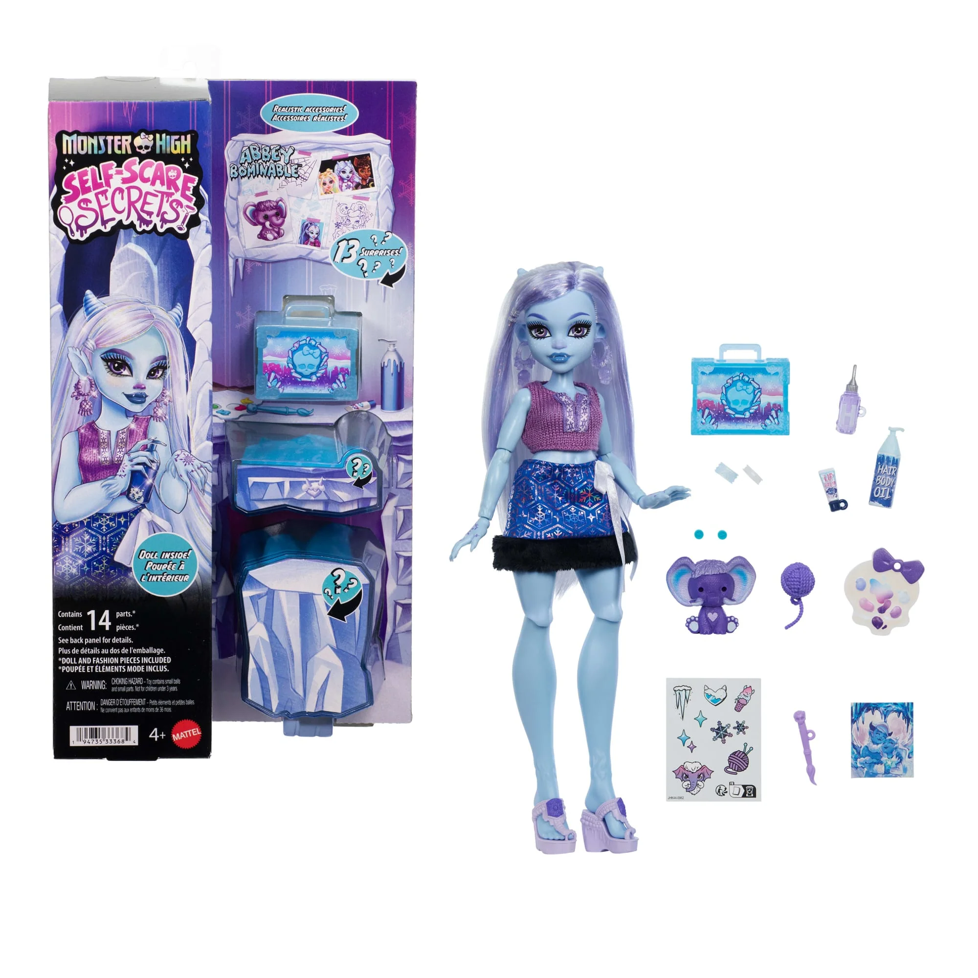 Monster High Zelfzorg Met Een Griezelig Tintje Abbey Bominable Modepop Met 13 Realistische Accessoires