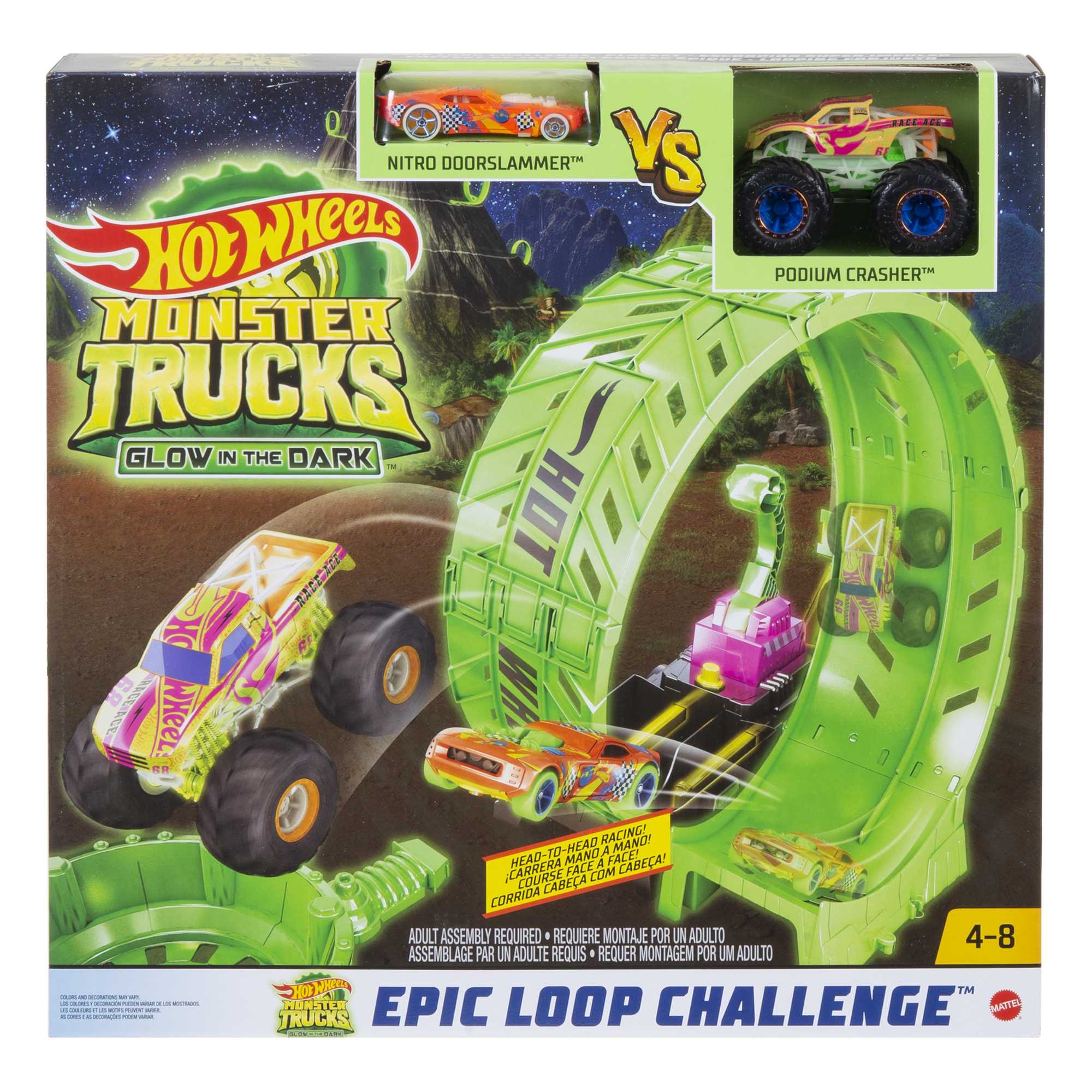 Набор игровой Hot Wheels Монстр-трак Автотрек Мертвая петля (светящийся в темноте) - Image 6