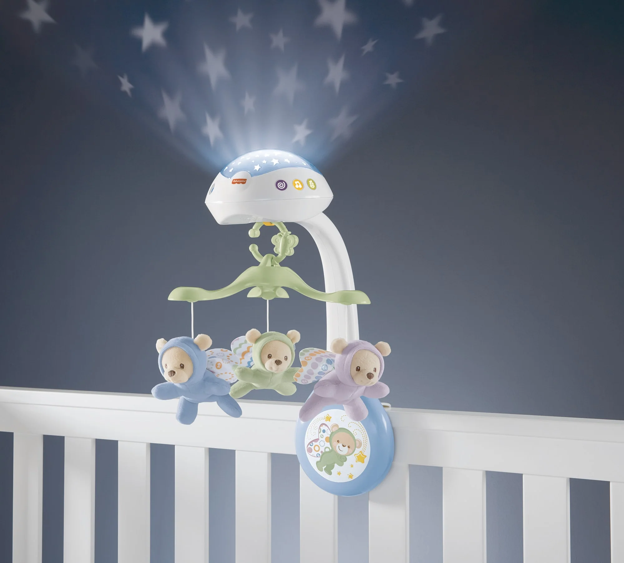 Fisher-Price Μουσικό Περιστρεφόμενο Με Αρκουδάκια 3 Σε 1, Παιχνίδι Με Προβολή Για Την Κούνια - Image 3