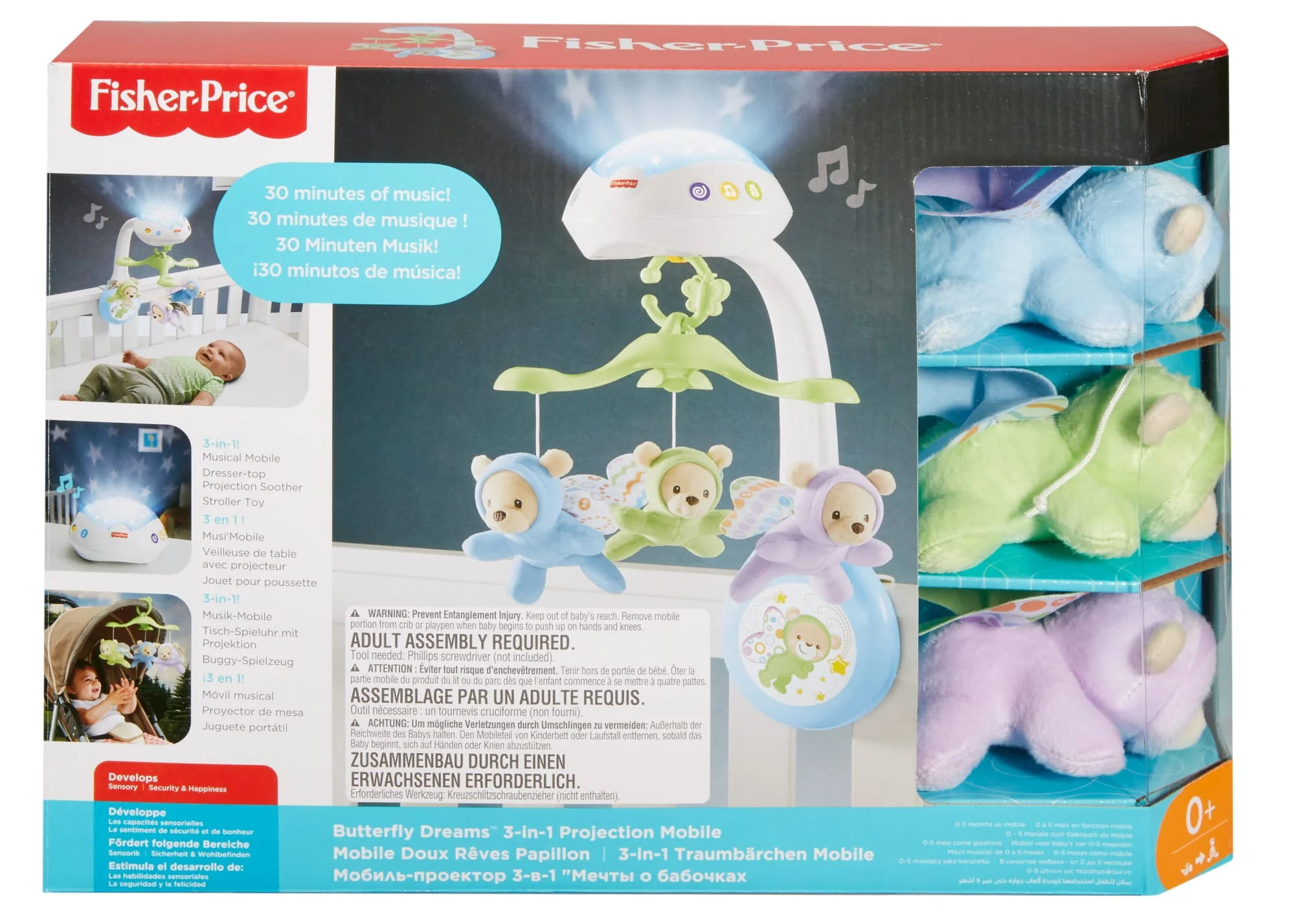 Fisher-Price Μουσικό Περιστρεφόμενο Με Αρκουδάκια 3 Σε 1, Παιχνίδι Με Προβολή Για Την Κούνια - Image 6