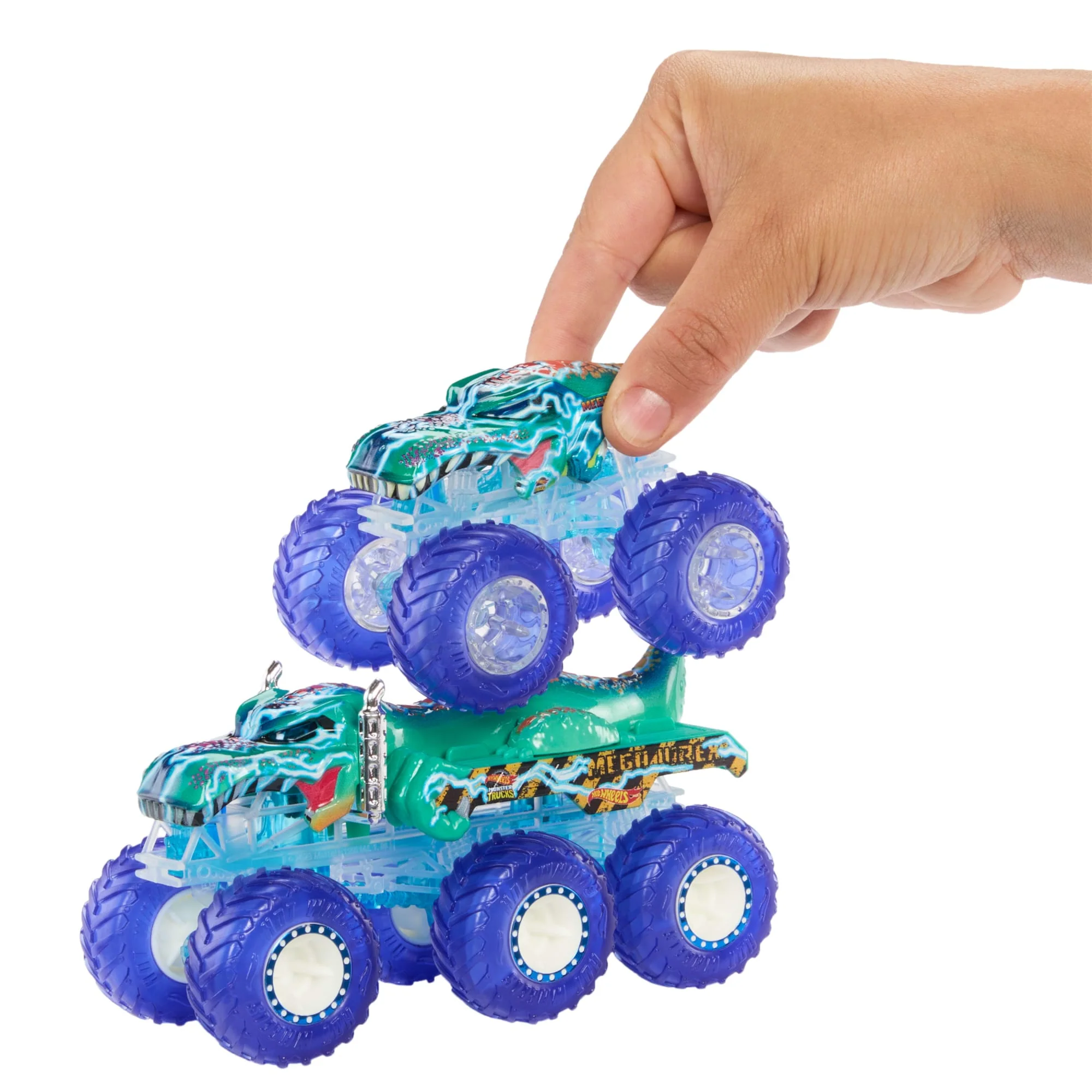 Multipack De Camiones Y Big Rigs De Juguete De Power Smashers De Monster Trucks De Hot Wheels (4 Camiones De Juguete) - Image 3