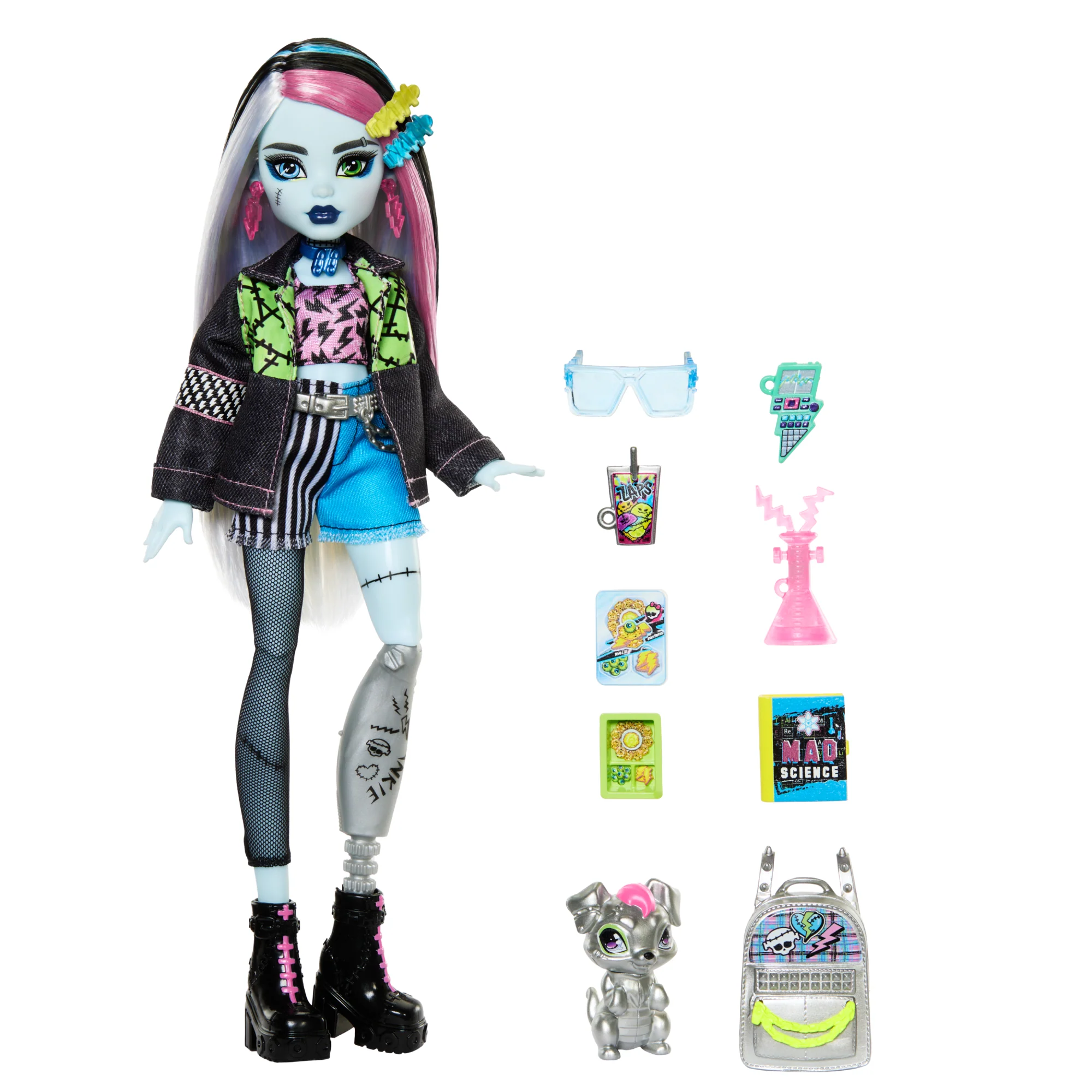 Muñeca De Frankie Stein De Monster High Con Mascota Watzie Y Accesorios - Image 4