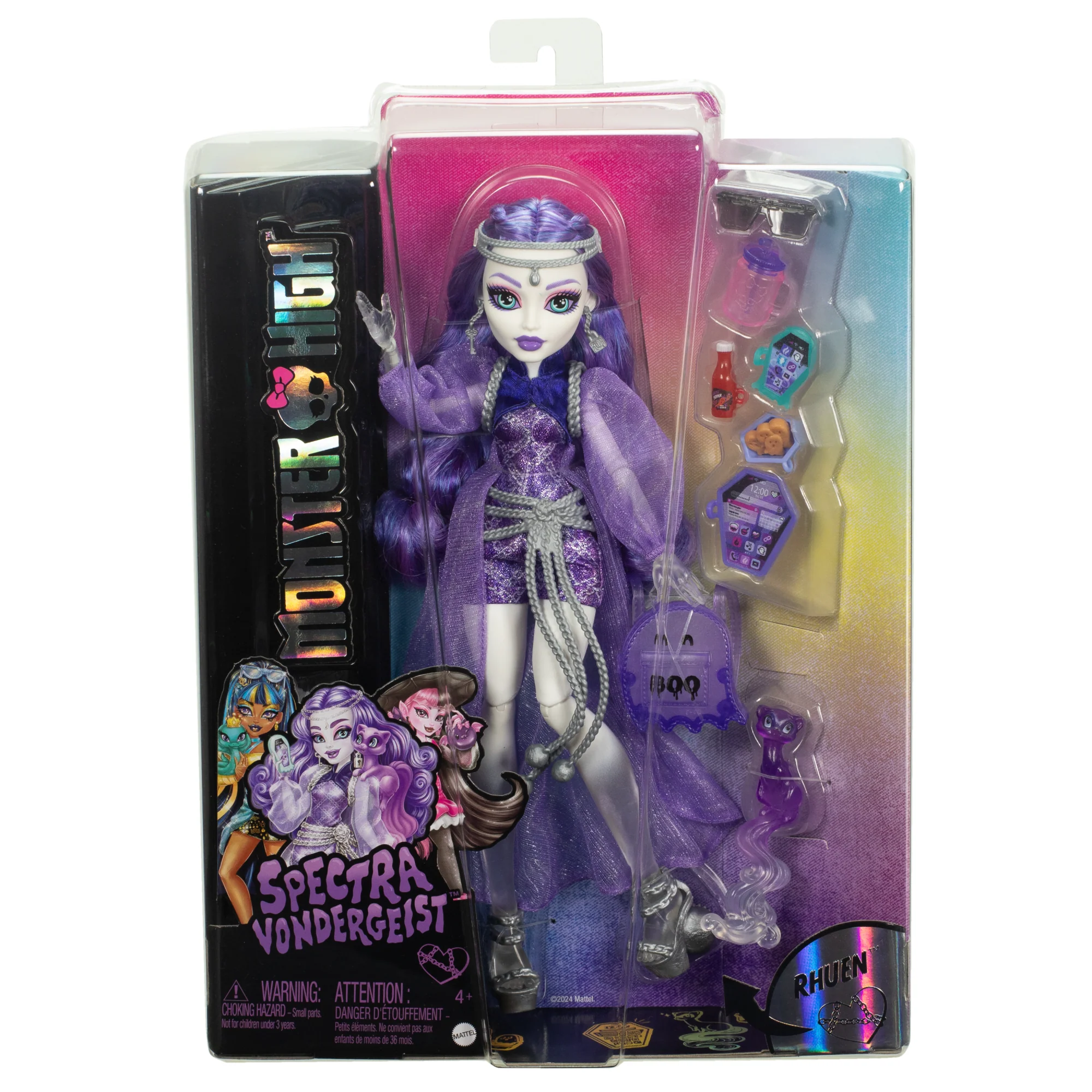 Muñeca De Moda De Spectra Vondergeist De Monster High Con El Hurón Mascota Rhuen Y Accesorios - Image 6