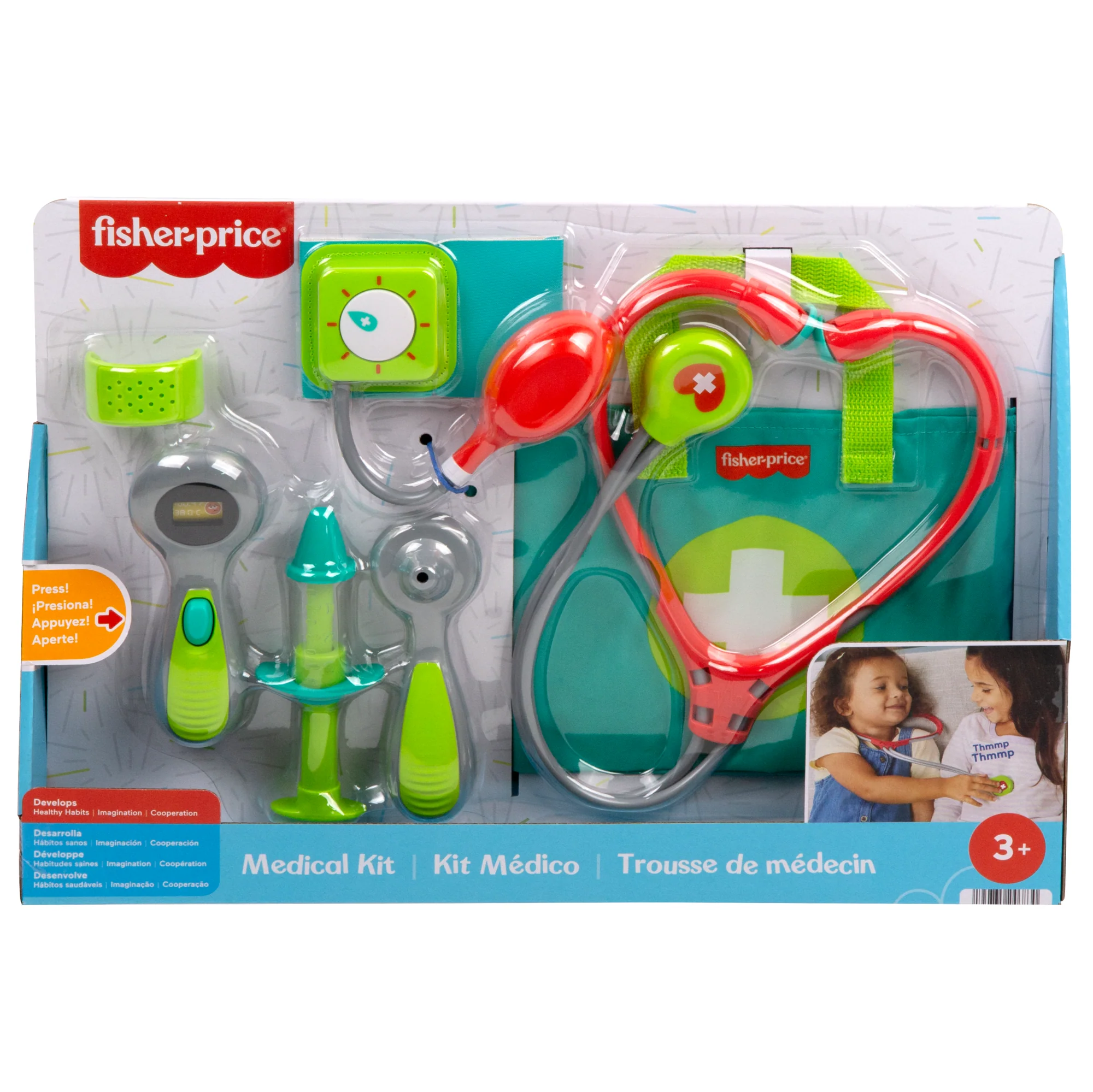 Okul Öncesi Çağdaki 3 Yaş Ve Üzeri Çocuklar Için 7 Parçadan Oluşan Fisher-Price Doktor Seti Doktor Oyuncakları - Image 6