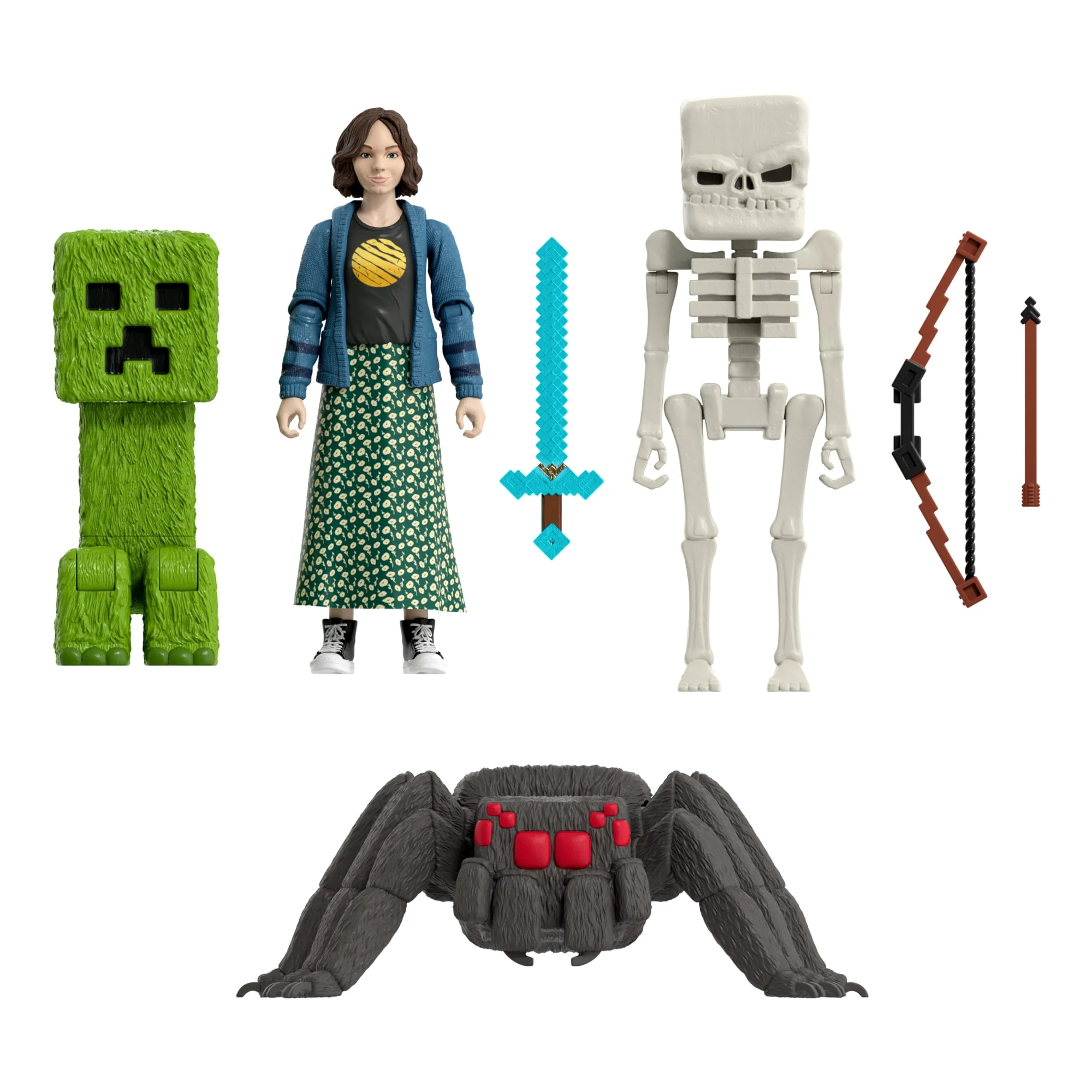 Pack Encuentros En La Superficie De Minecraft Con Cuatro Figuras De Acción Y Tres Accesorios Inspirados En La Película - Image 3
