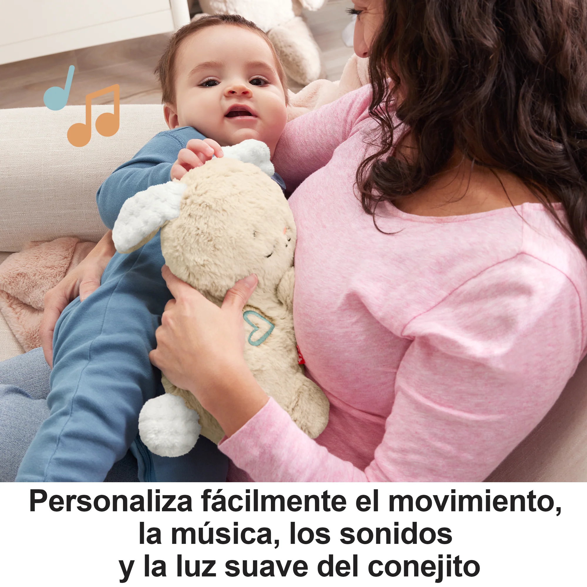 Peluche Para Bebés Y Dispositivo De Sonido Personalizable Con Movimiento Conejito Dulces Sueños De Fisher-Price - Image 4