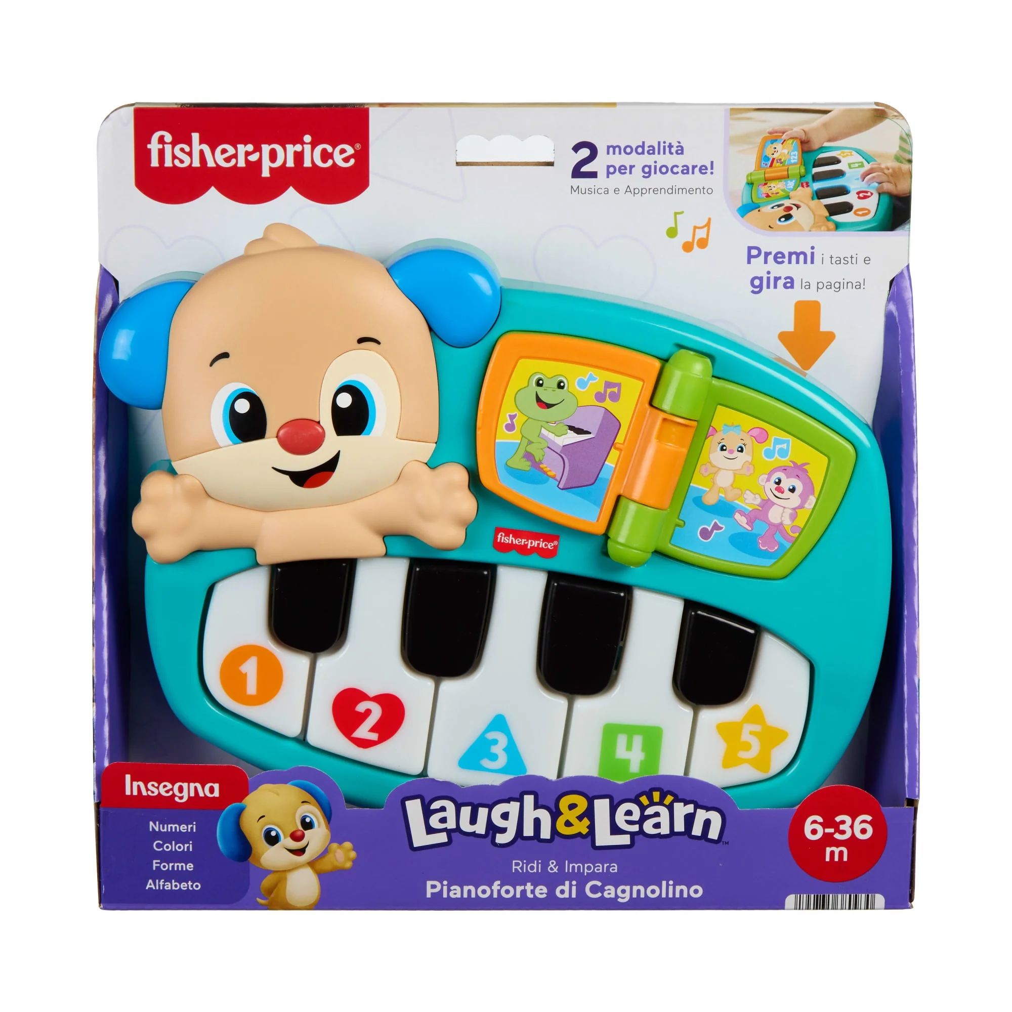 Fisher-Price Pianoforte Di Cagnolino Ridi E Impara, Giocattolo Musicale Per L'Apprendimento Per Neonati E Bambini, Versione Italiana - Image 6