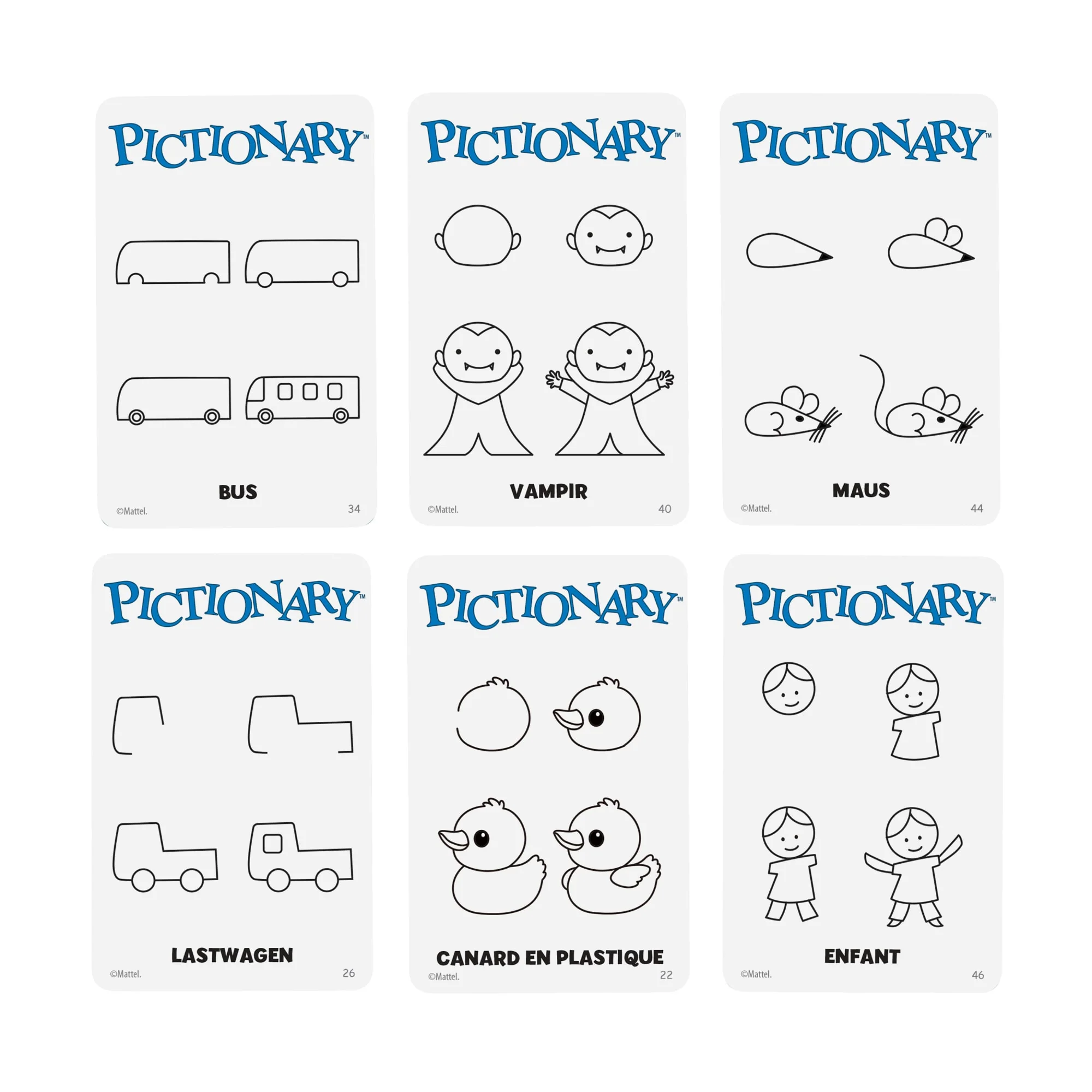 Pictionary Familienbrettspiel Für Kinder Und Erwachsene Und Spieleabende Mit Abwischbaren Maltafeln Und Stiften - Image 4