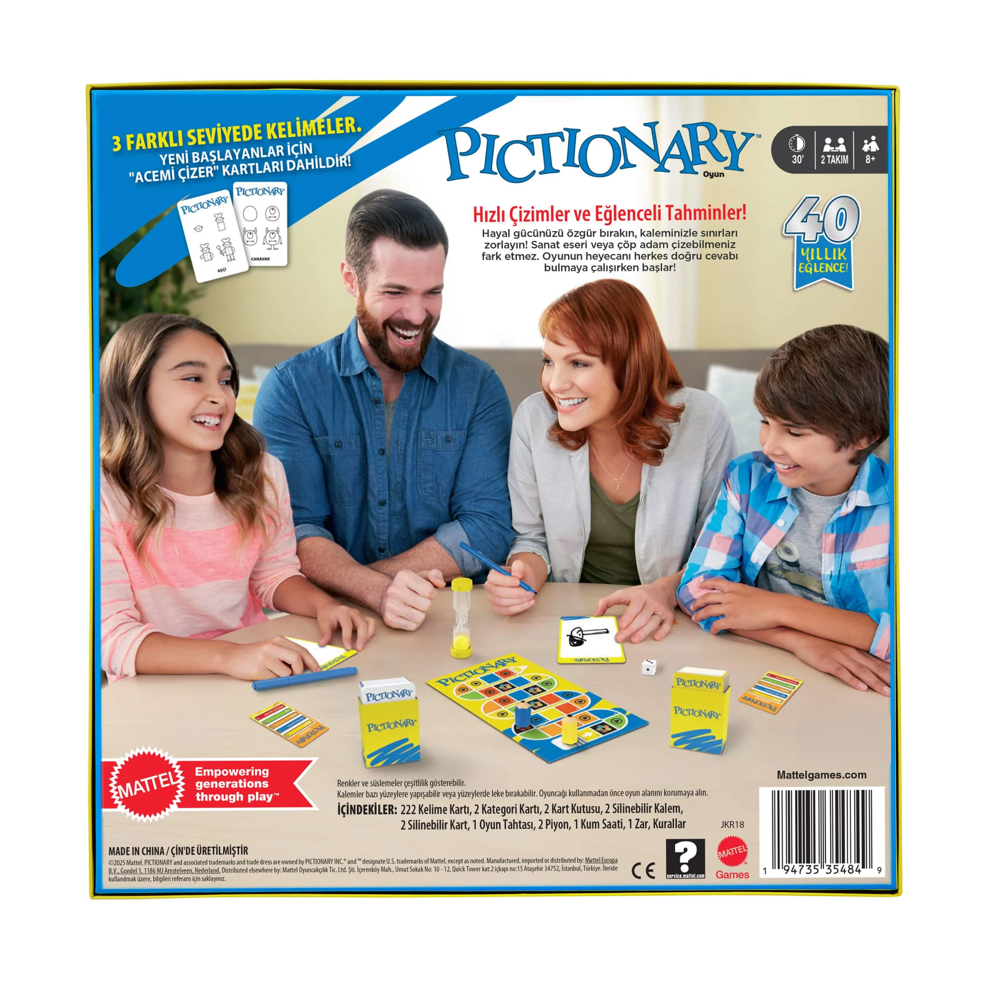 Silinebilir Tahtalar Ve Kalemlerle Çocuklar, Yetişkinler, Aileler Ve Oyun Geceleri Için Pictionary Kutu Oyunu - Image 6