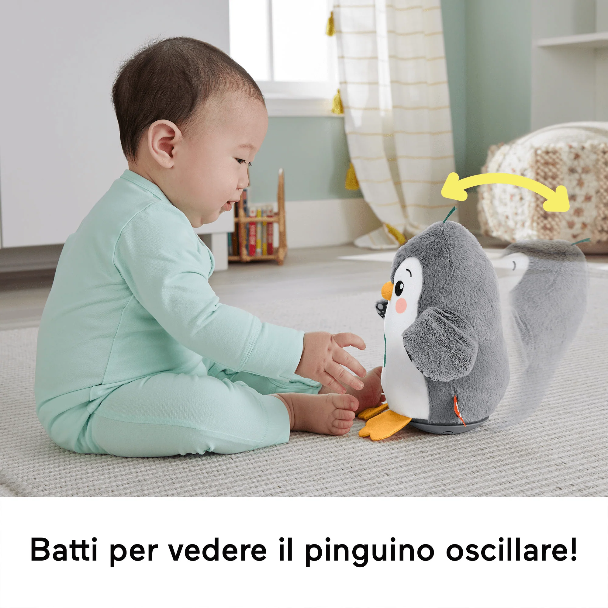 Fisher-Price Pinguino Dolci Coccole Per Il Gioco Distesi Sul Pancino, Con Musica E Ali Che Si Muovono Mentre L'Amichetto Di Peluche Si Attiva - Image 4
