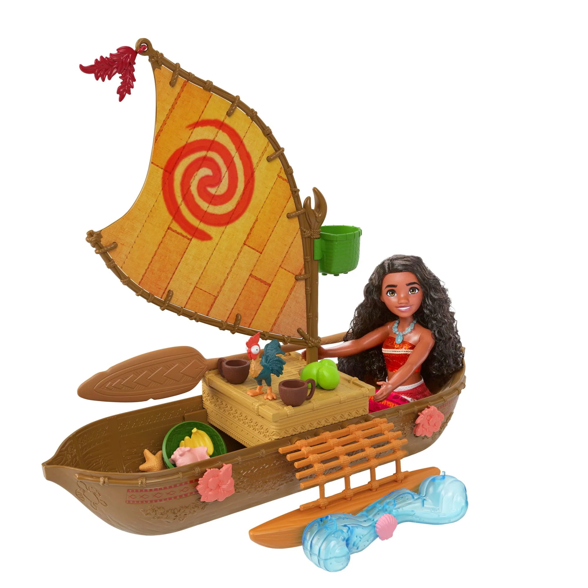 Playset Disney Vaiana Esploratrice Dell'Oceano in Canoa Con 5 Aree Gioco, 9 Accessori E Personaggio Animale - Image 2