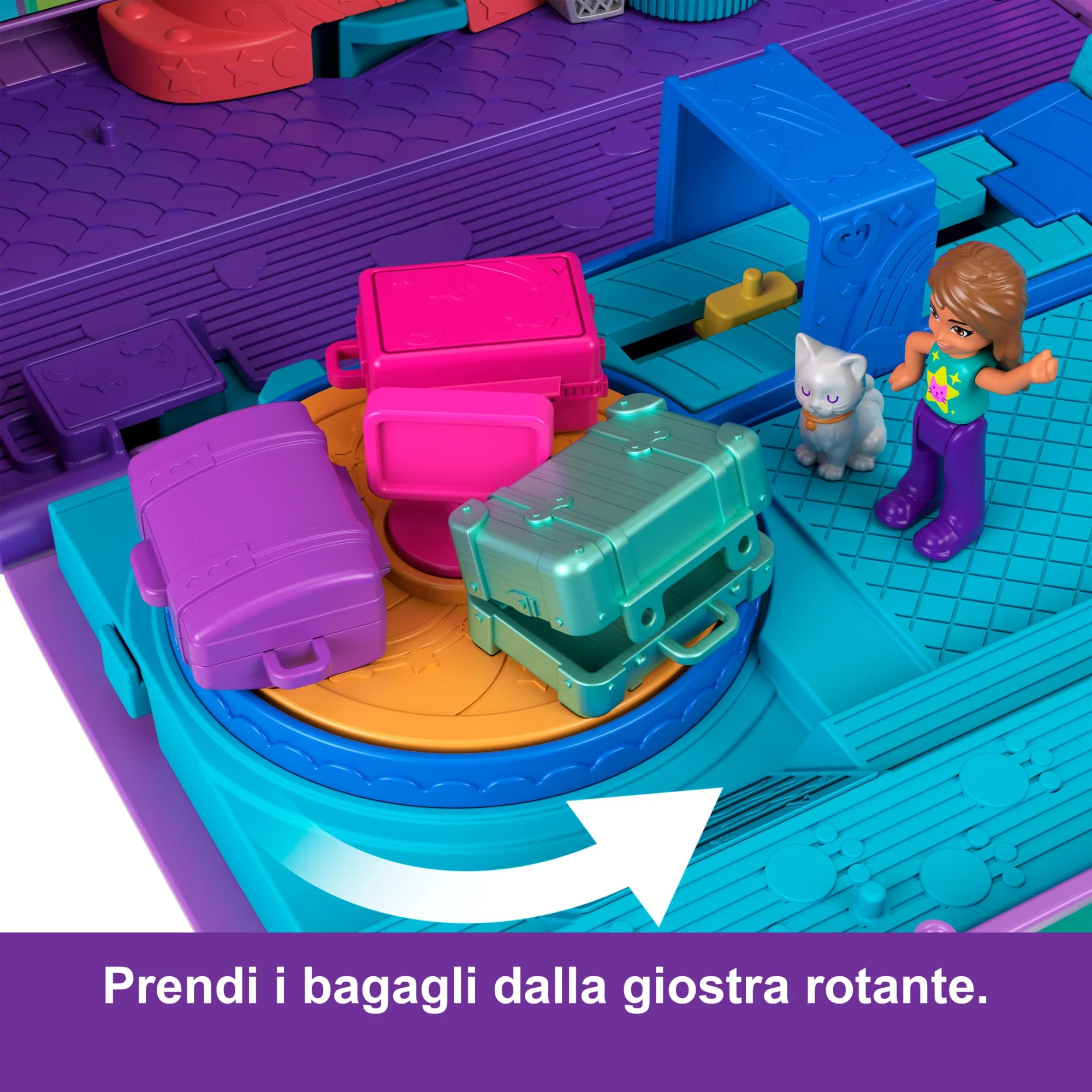 Aereo Gattino Di Polly Pocket, Playset Con 2 Micro Bambole E Un Cucciolo, Aeroplano Giocattolo Da Viaggio E Accessori - Image 4