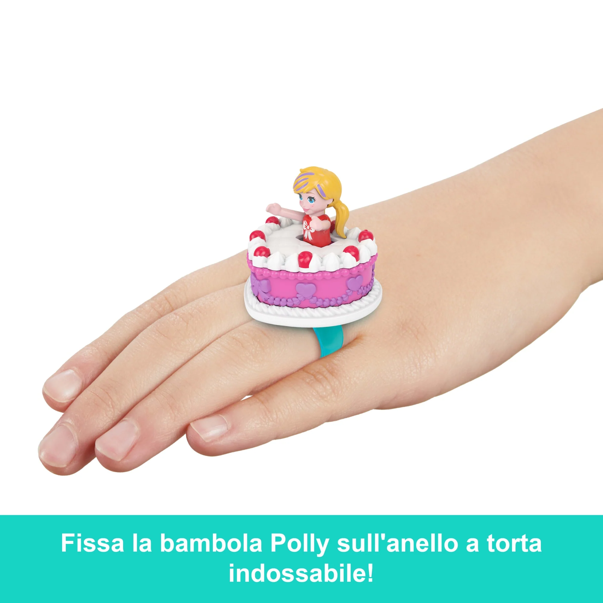 Polly Pocket Mattel 80 Anniversario Cofanetto Porta Anello, Portagioie Con Cucciolo E Anello Indossabile, Tema Festivo, Bambola E Playset - Image 2
