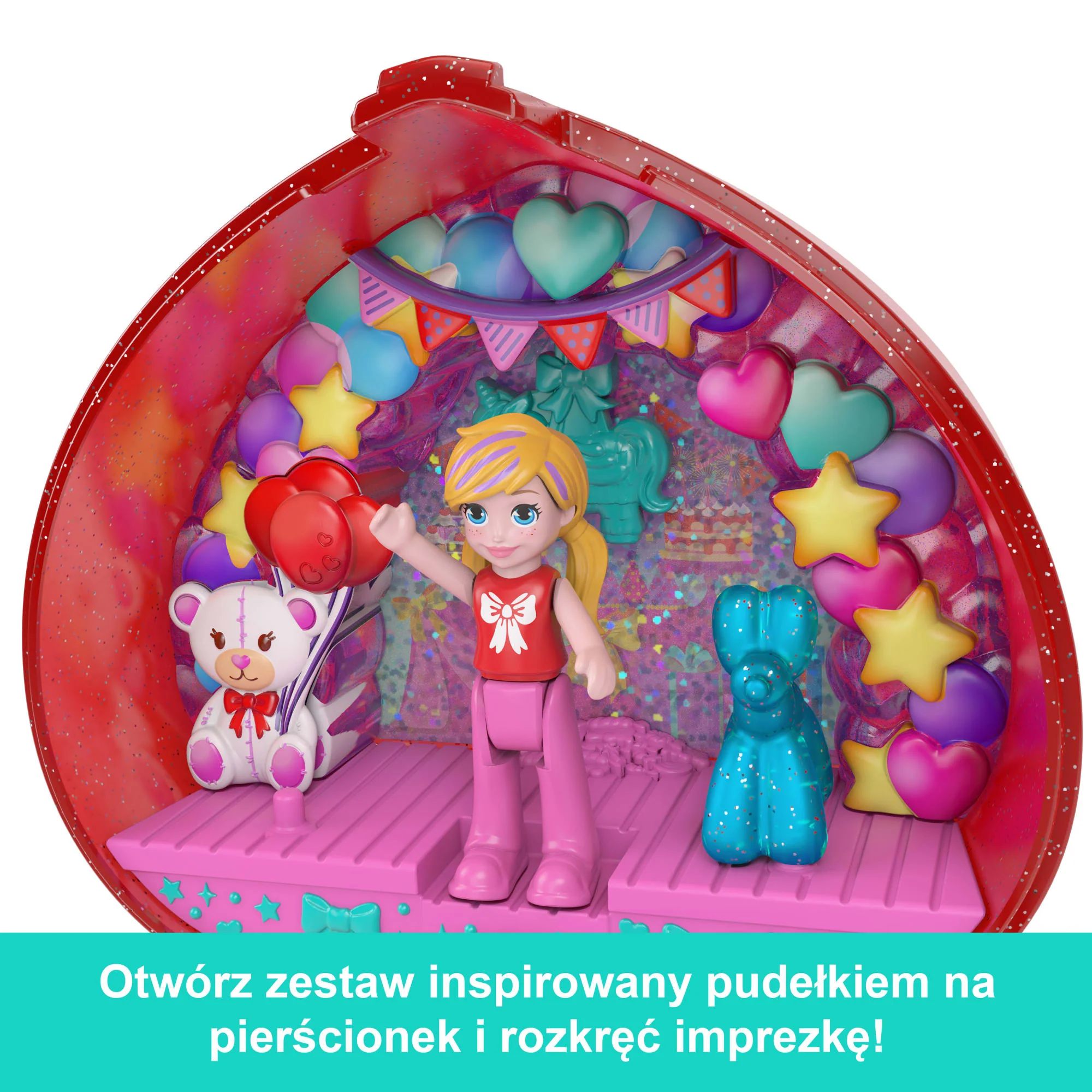 Polly Pocket 80-lecie Mattel Rocznicowy zestaw kompaktowy + pierścionek dla dziecka i mikro lalka Zabawka 4+ - Image 3