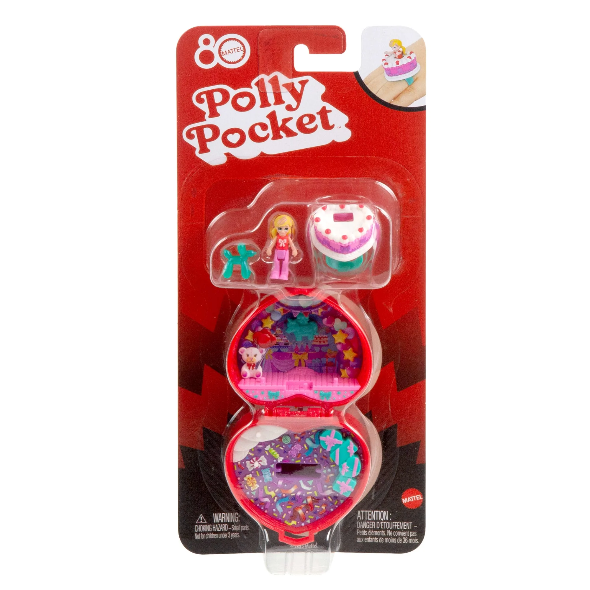 Polly Pocket 80-lecie Mattel Rocznicowy zestaw kompaktowy + pierścionek dla dziecka i mikro lalka Zabawka 4+ - Image 6