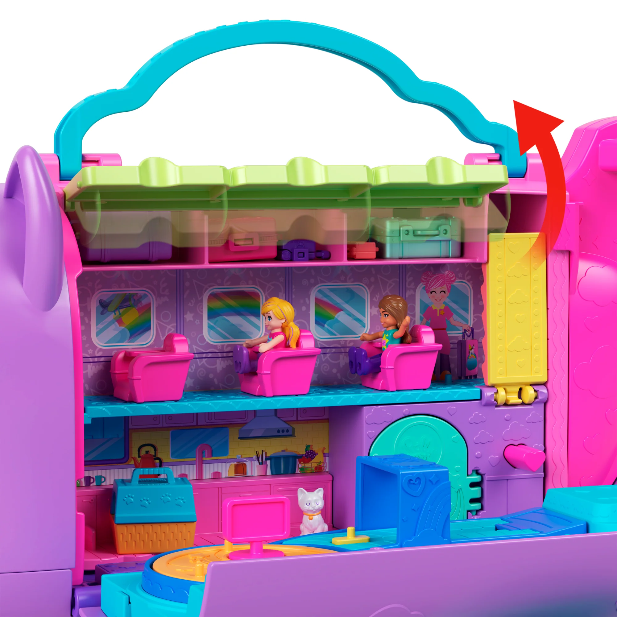 Polly Pocket Adventures in Rio Uçak Oyun Seti, 2 Mikro Bebek Ve Evcil Hayvan, Aksesuarlar, Seyahat Oyuncağı Uçak - Image 5
