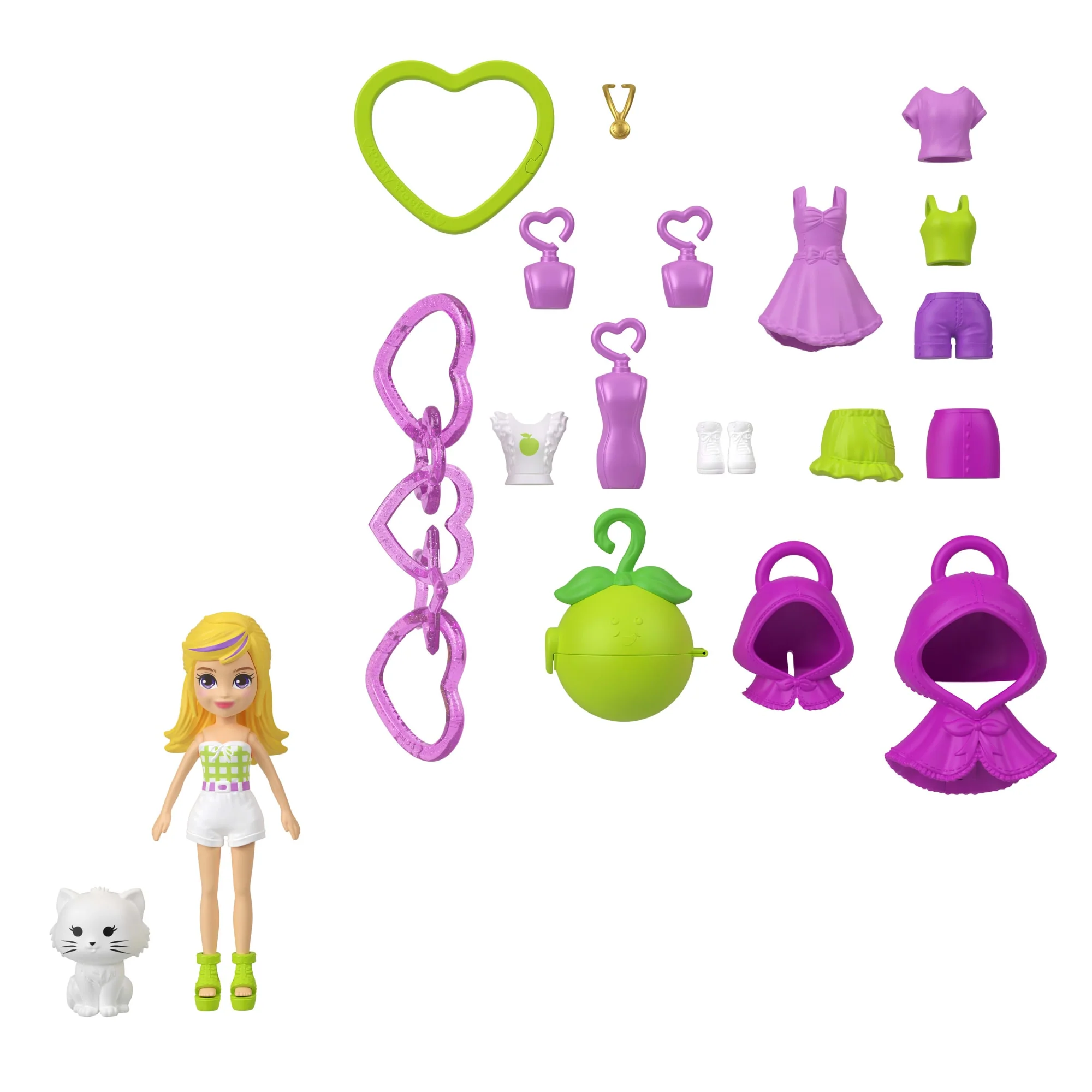 Meyve Temalı Kıyafetler Ve Tılsım Aksesuarları Ile Polly Pocket Anahtarlık Süsleme Kiti, Bebekler Ve Evcil Hayvanlar - Image 2