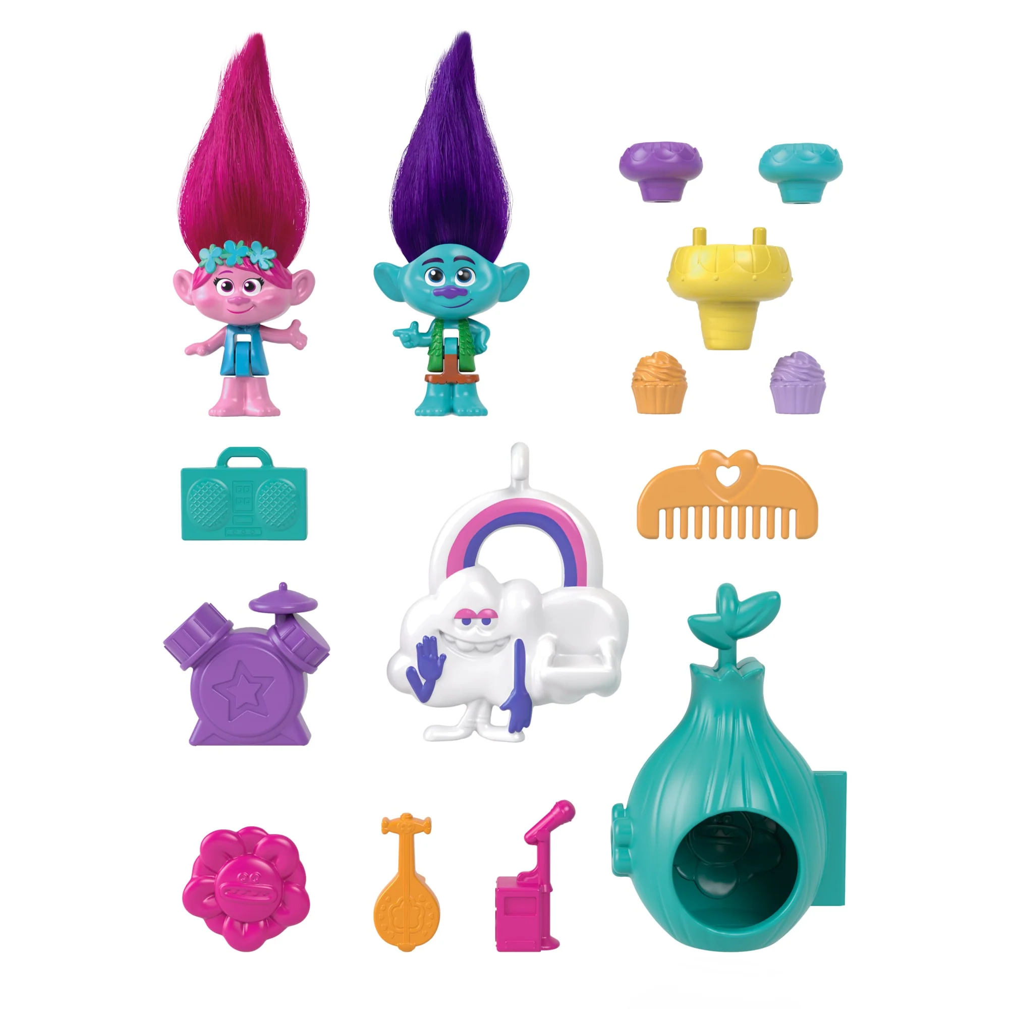 Polly Pocket & Dreamworks-Les Trolls-Coffret Figurines Et Accessoires - Image 5
