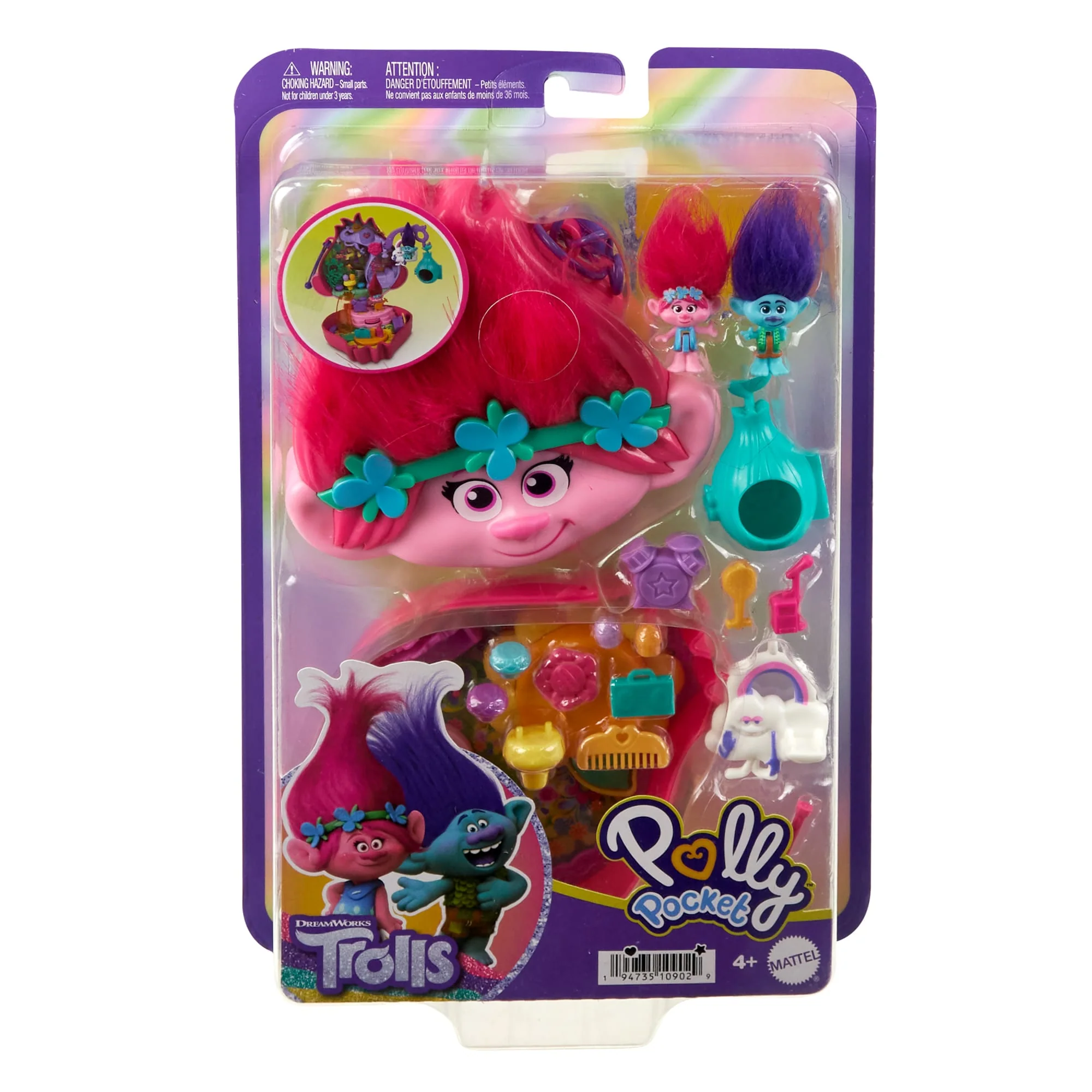 Polly Pocket & Dreamworks-Les Trolls-Coffret Figurines Et Accessoires - Image 6