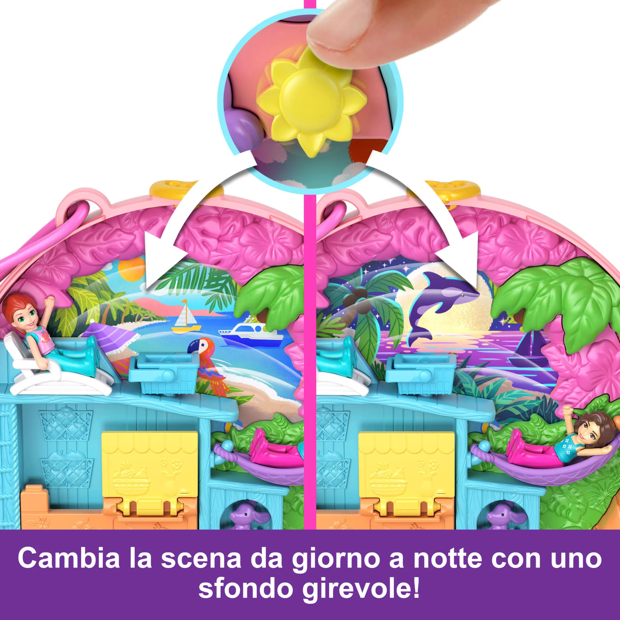 Polly Pocket Avventure In Scooter, Cofanetto Con 2 Micro Bambole E Cucciolo, Giocattolo Da Viaggio Con Accessori Come Un Animale E Un Veicolo - Image 4