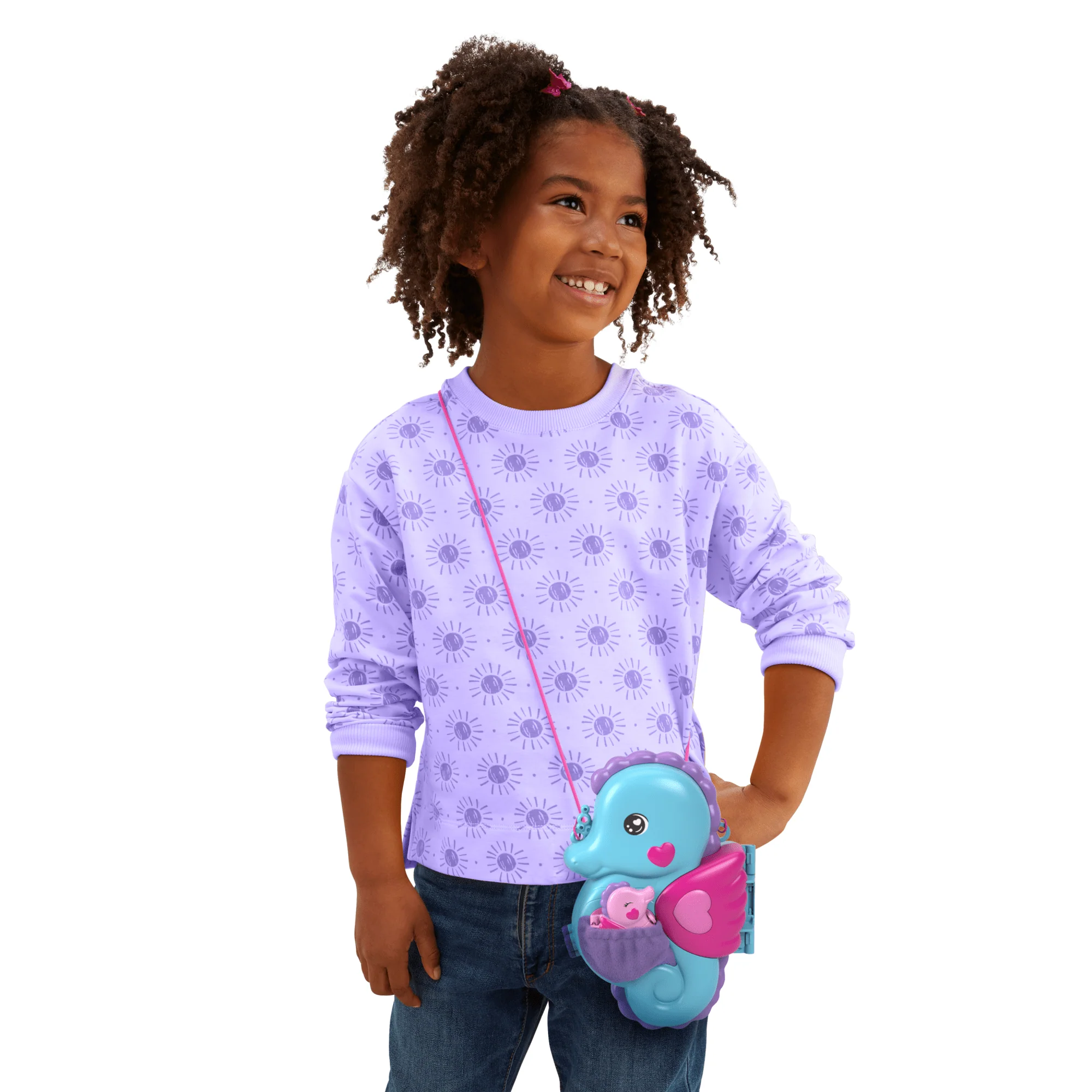 Polly Pocket Borsetta Cavallucci Marini Con 2 Mini Bambole, Cuccioli E 13 Accessori, Borsetta E Giocattolo 2-In-1, Con Shani - Image 2