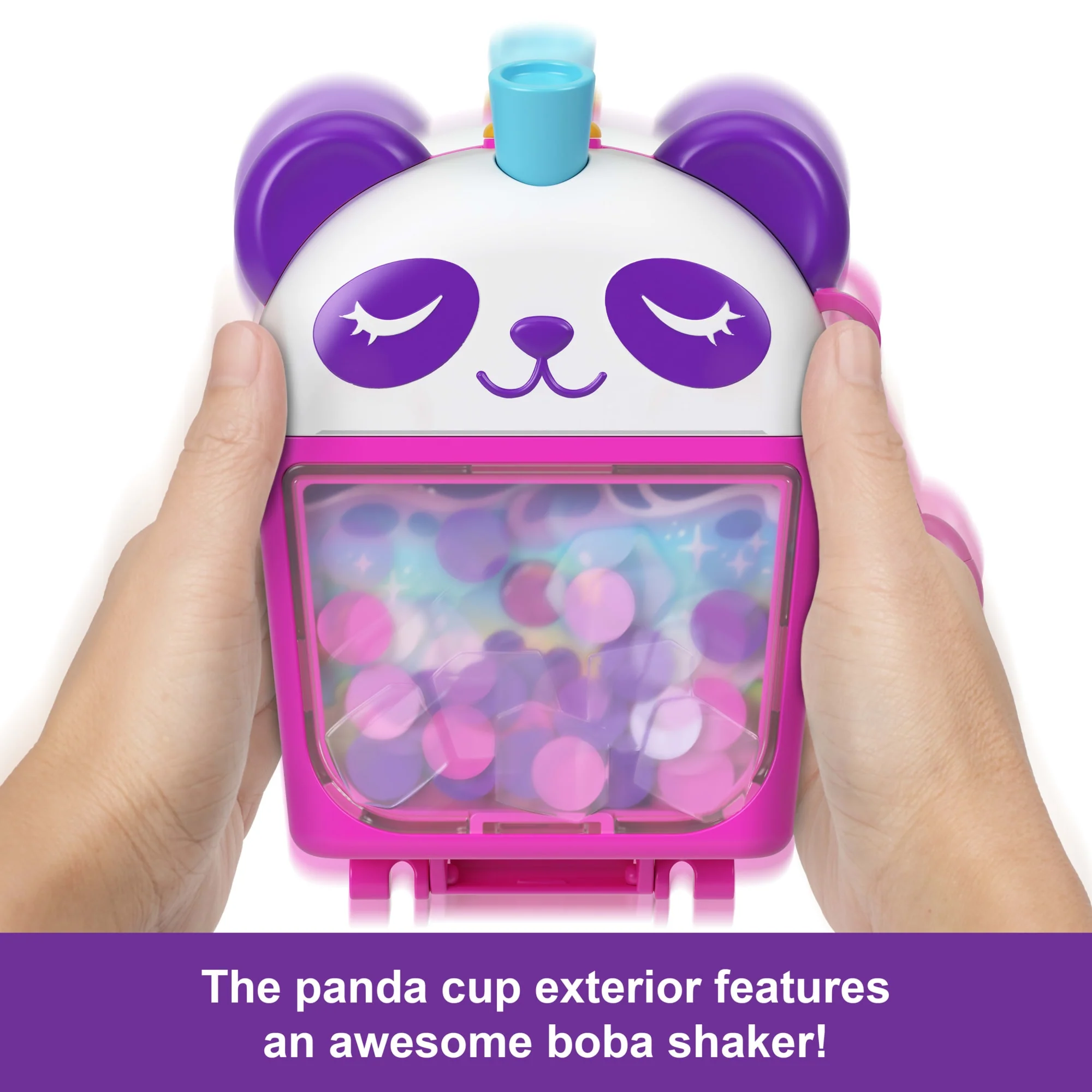 Polly Pocket Bubble Tea Panda Compact With 2 Micro Dolls And Pet Panda, Animal Toy With Food Accessories - Image 2