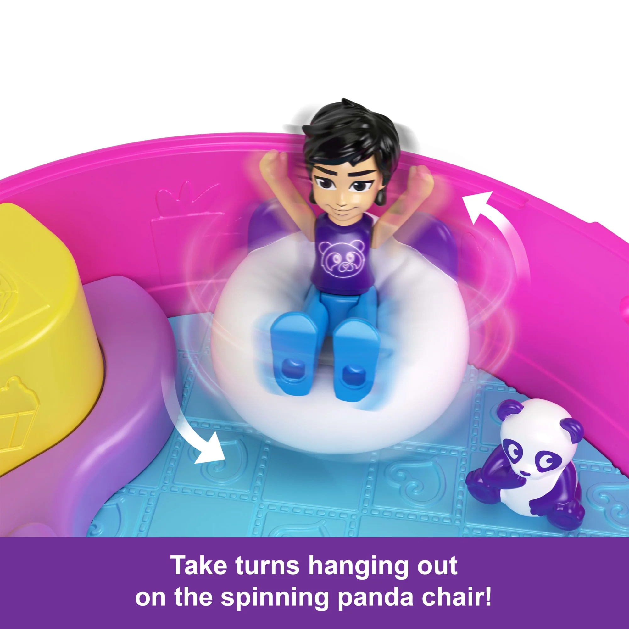 Polly Pocket Bubble Tea Panda Compact With 2 Micro Dolls And Pet Panda, Animal Toy With Food Accessories - Image 4