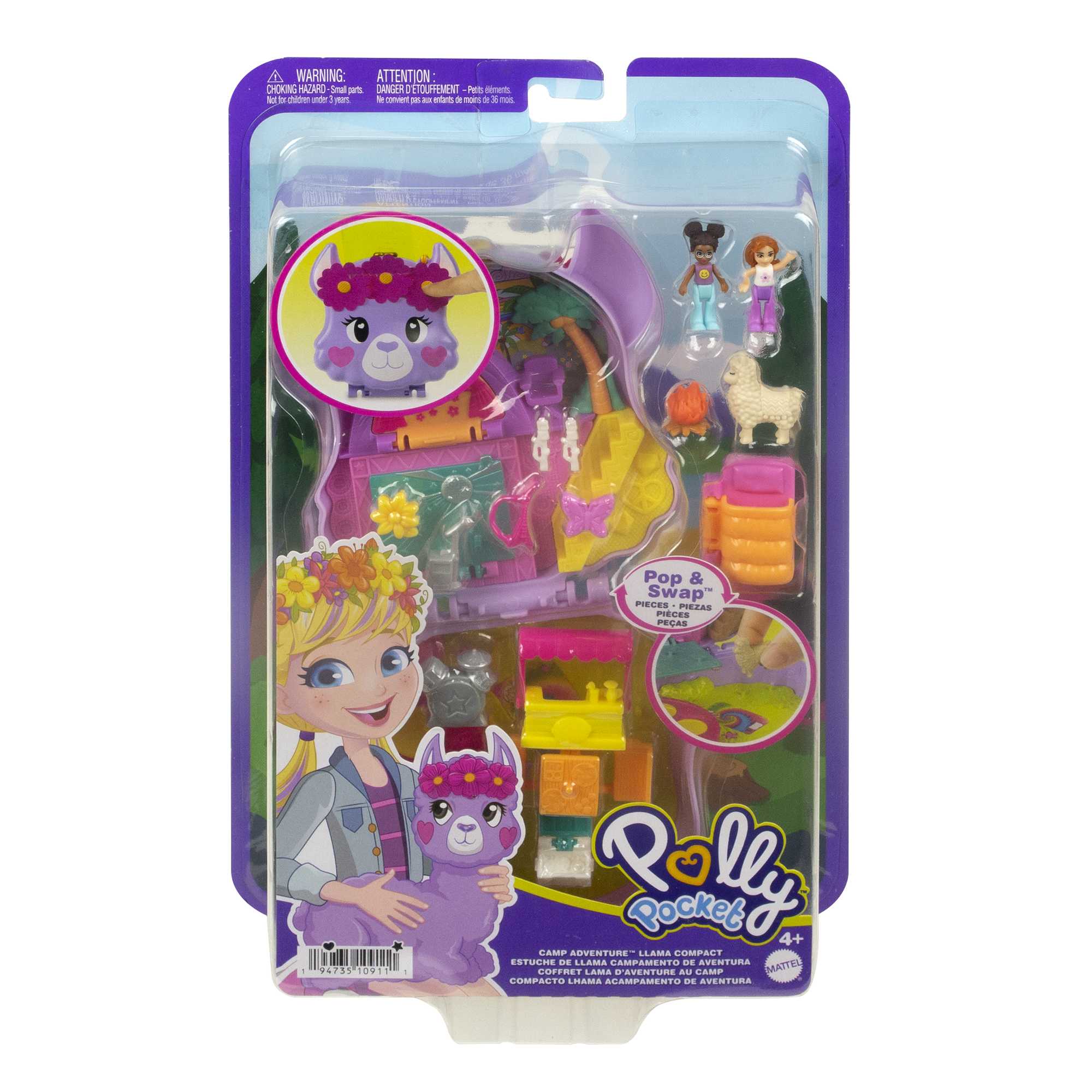 Polly Pocket Cofanetto Lama Avventura in Campeggio, Con 2 Bambole E Accessori - Image 6