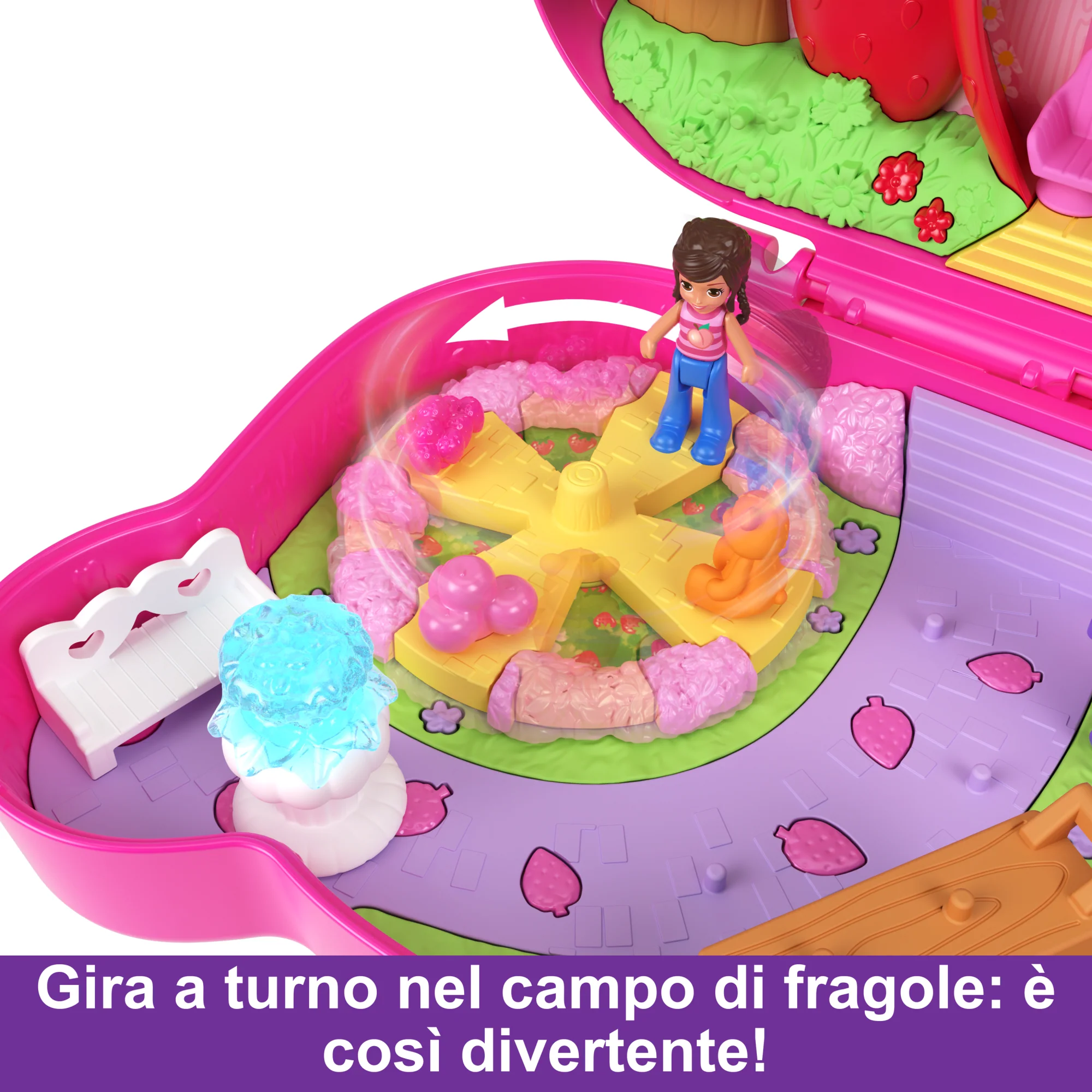 Polly Pocket Cofanetto Orsetto Fragolino, Giocattolo Da Viaggio, Bambole E Playset - Image 5