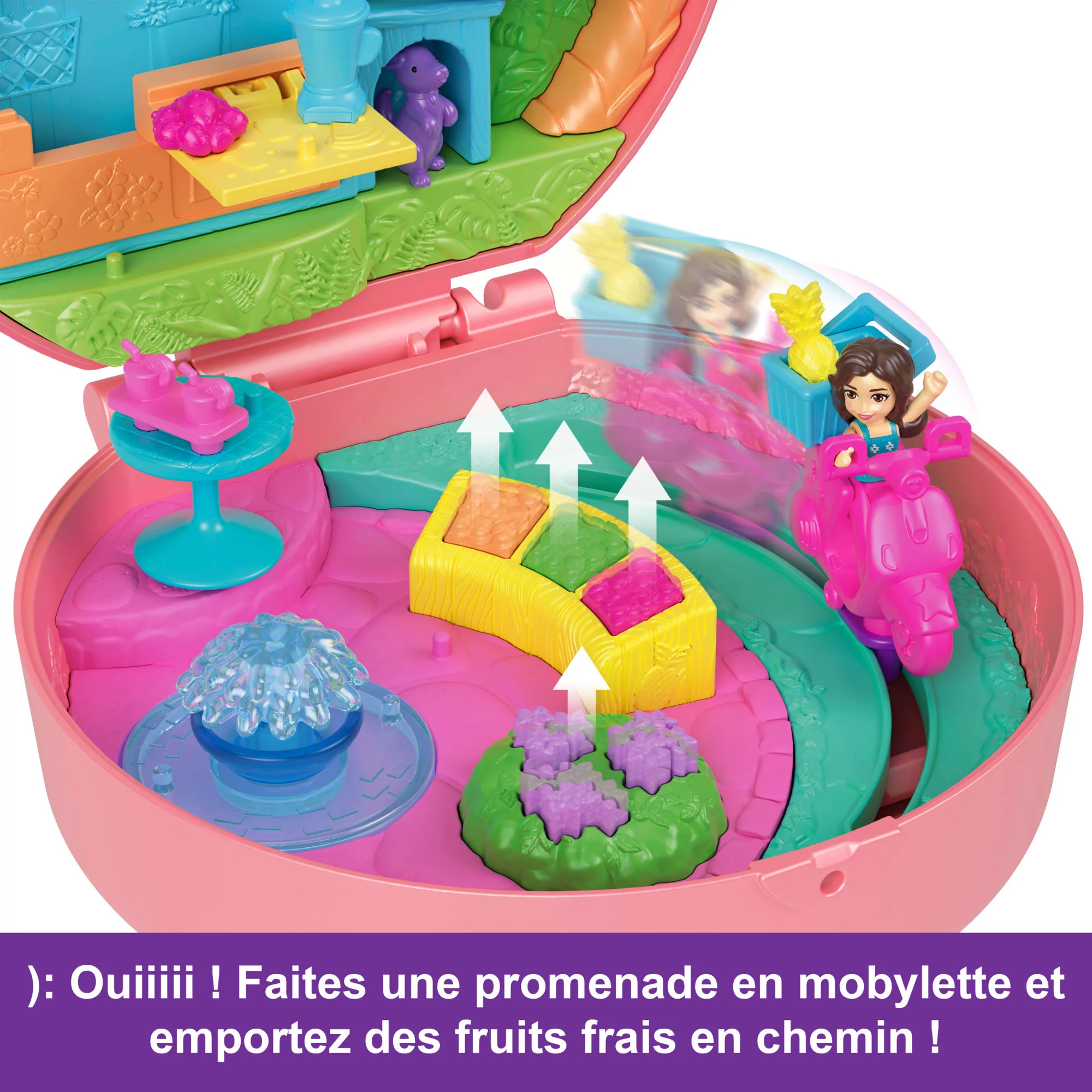 Polly Pocket-Aventure En Mobylette-Coffret 2 Mini-Figurines Et Animal - Image 5