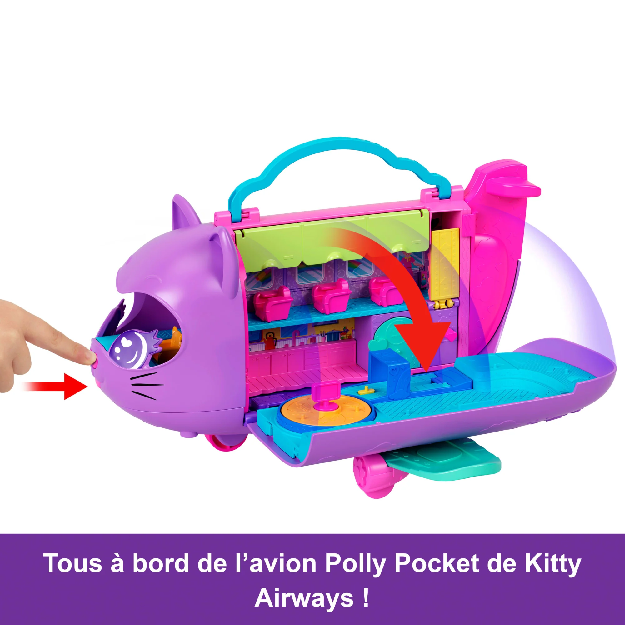 Polly Pocket-Avion Chaton Transformable-Coffret Avec 2 Mini-Figurines - Image 3