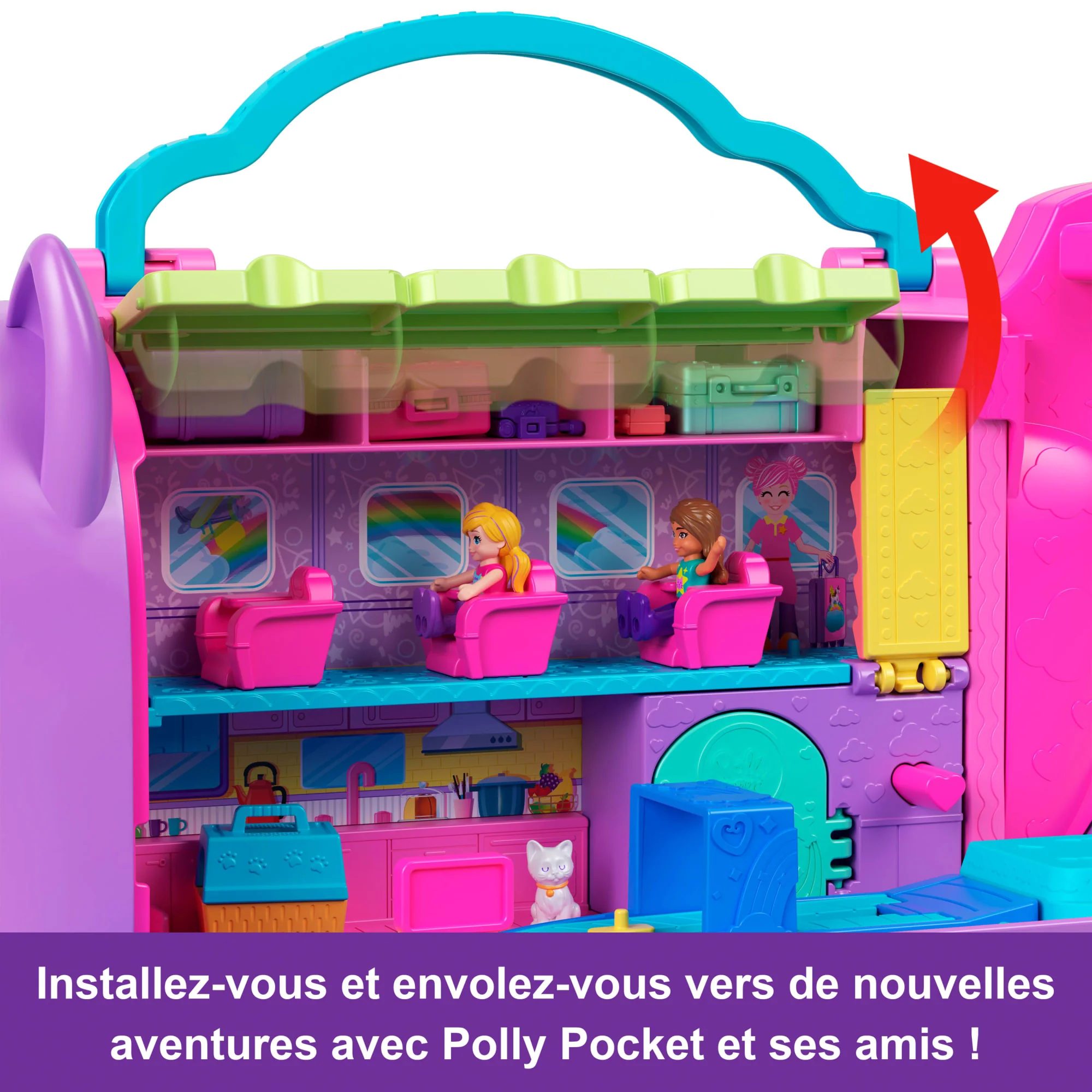 Polly Pocket-Avion Chaton Transformable-Coffret Avec 2 Mini-Figurines - Image 5