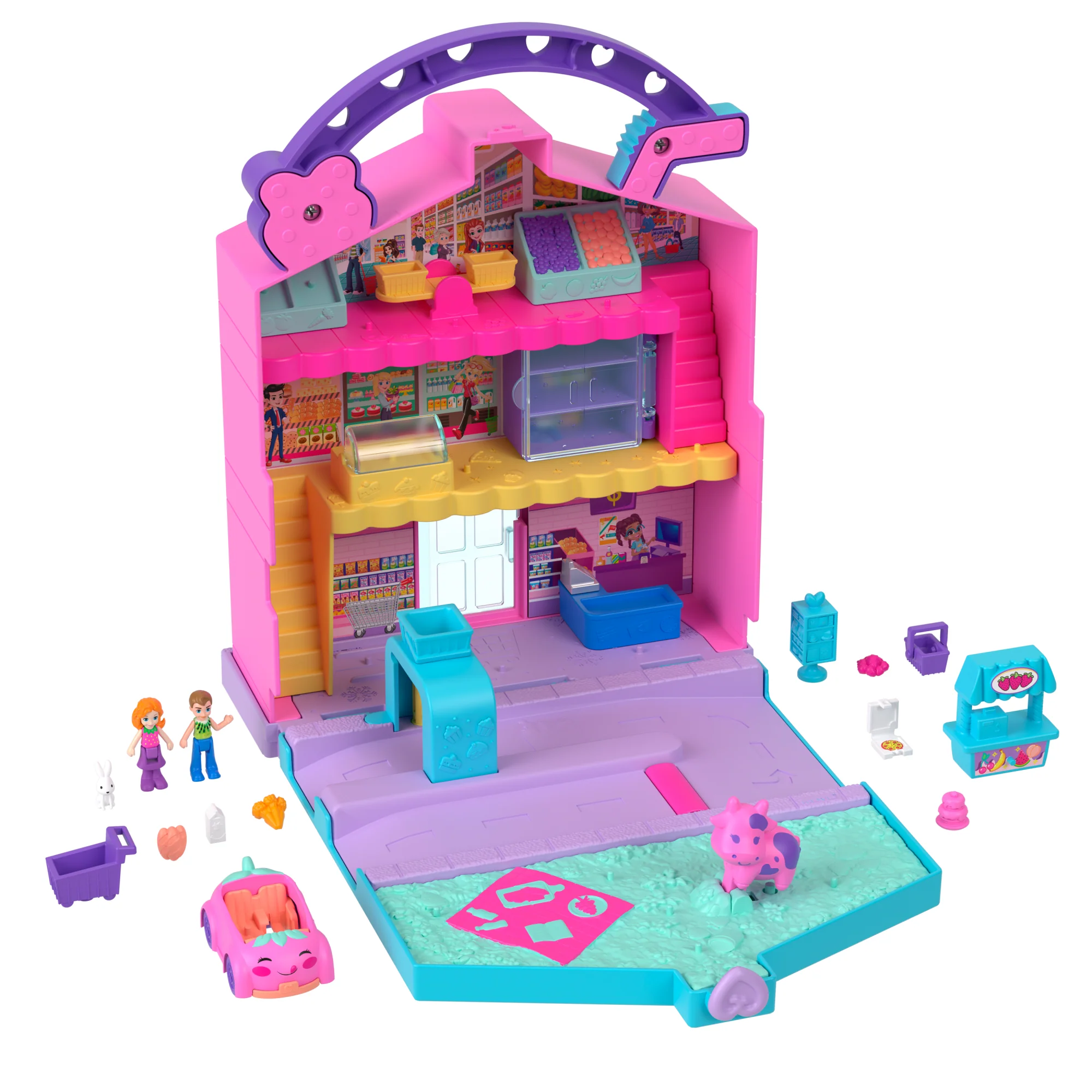 Polly Pocket-Le Marché De Pollyville-2 Mini-Figurines, 12 Accessoires - Image 5