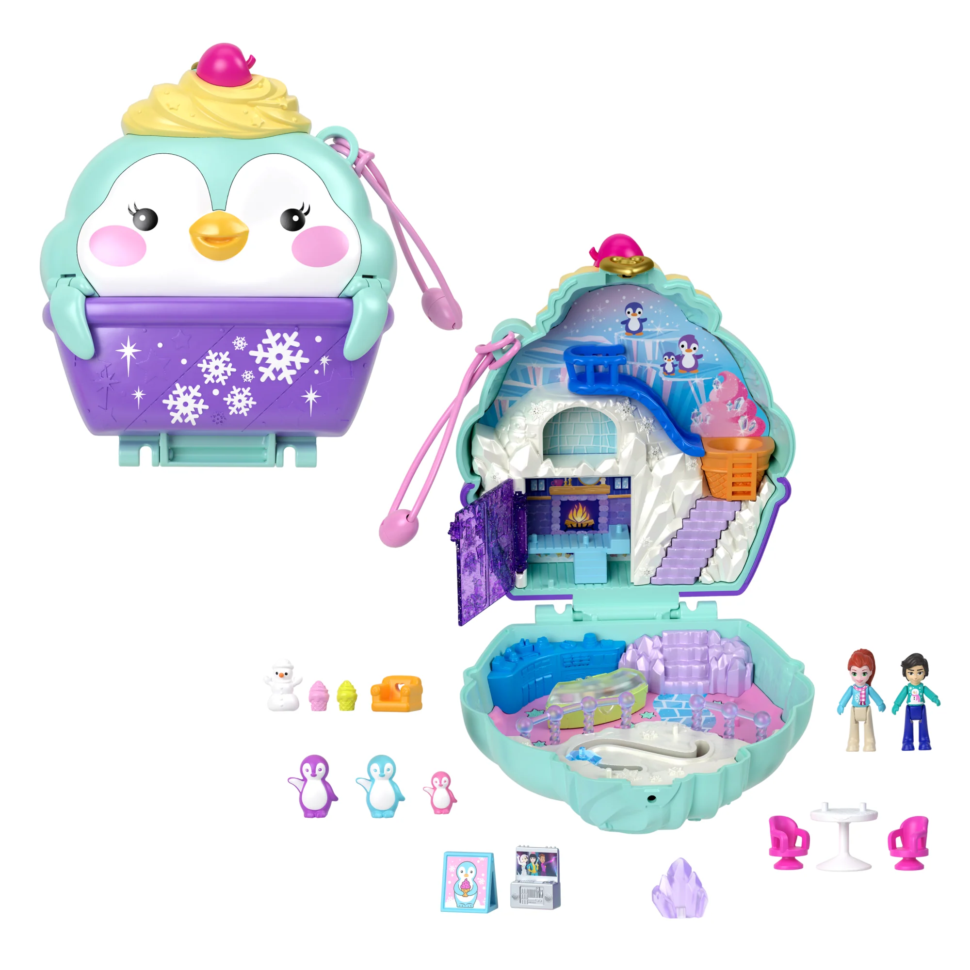 Polly Pocket - Coffret Manchot À La Neige - Mini-Figurines - 4 Ans Et +