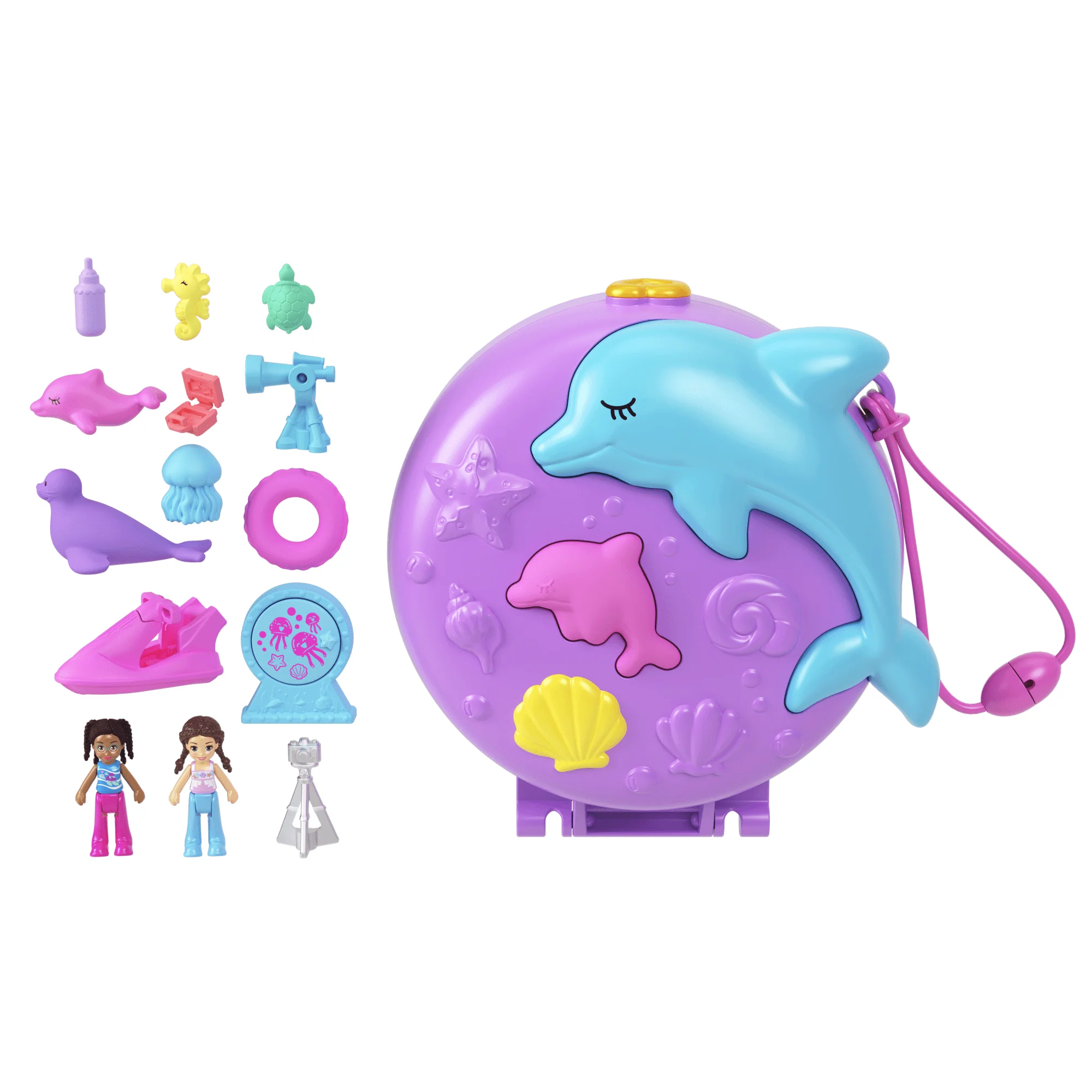 Polly Pocket-Sauvetage Du Dauphin-Coffret 2 Mini-Figurines Et Animaux