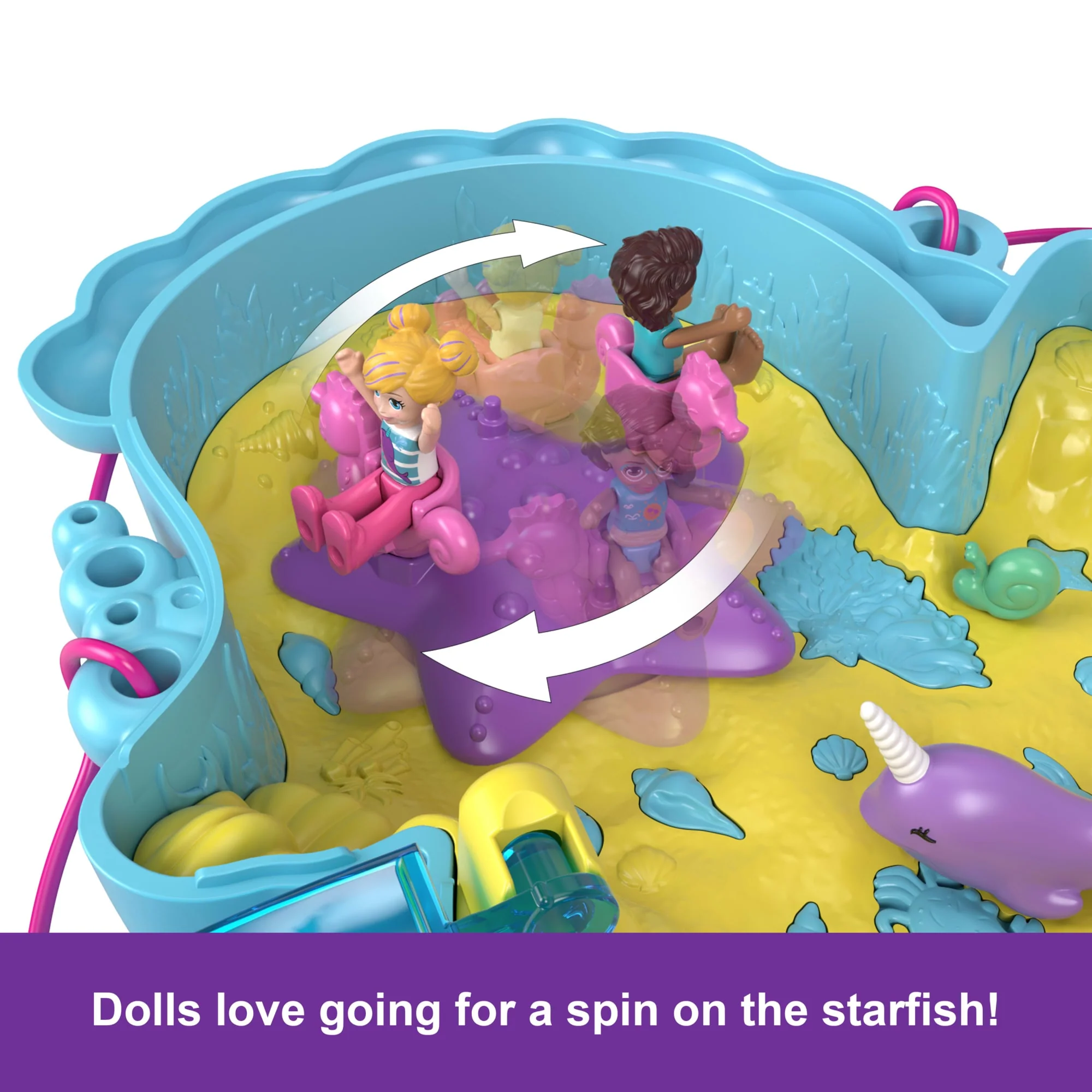 Polly Pocket Daddy & Me Seahorse Purse With 2 Micro Dolls, Pets & 13 Accessories, 2-In-1 Purse & Toy, Starring Shani - Image 5