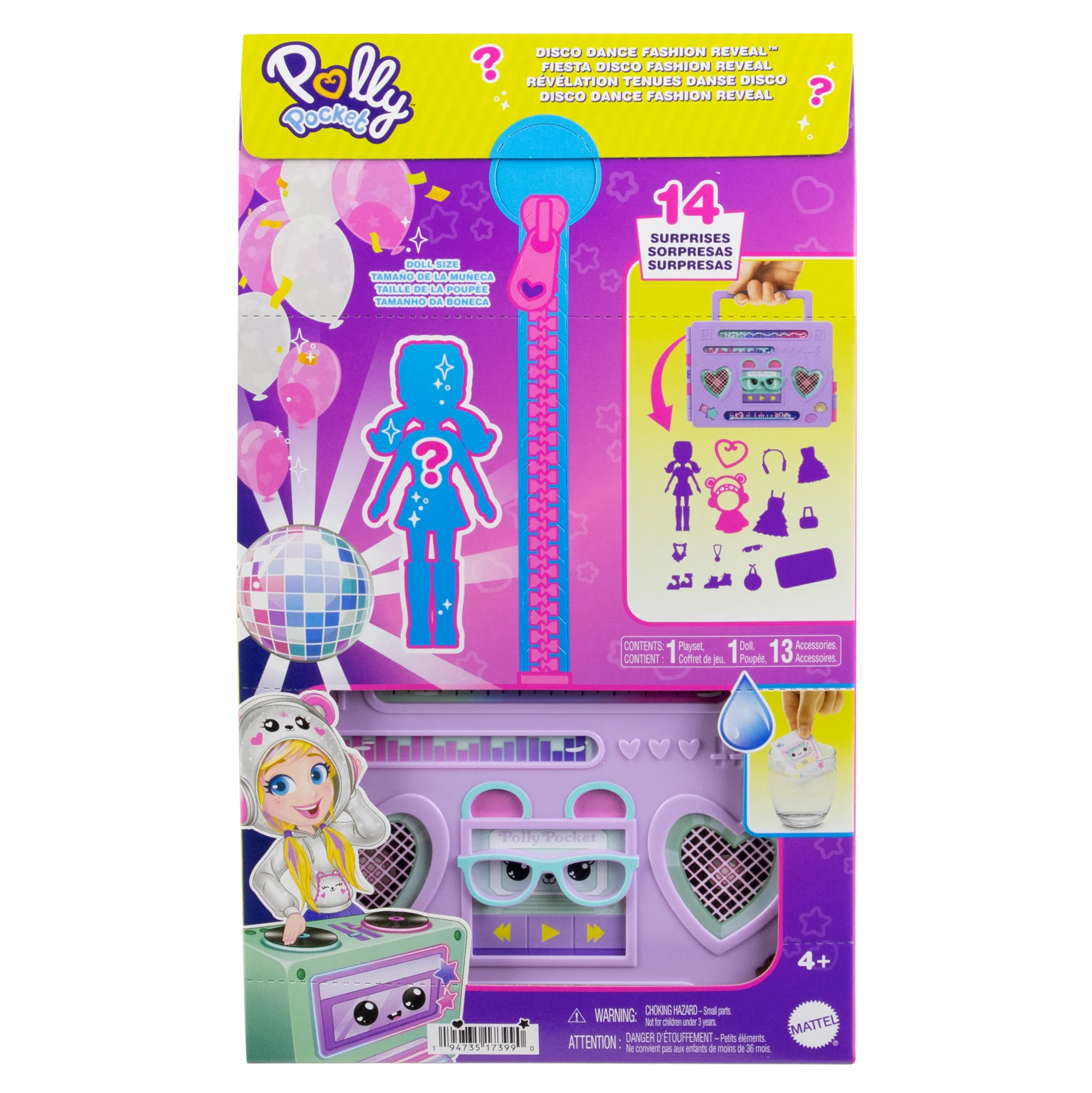 Polly Pocket, Disco Dance Fashion Reveal, Bambola E Playset Con Sorprese E Gioco D'Acqua - Image 4