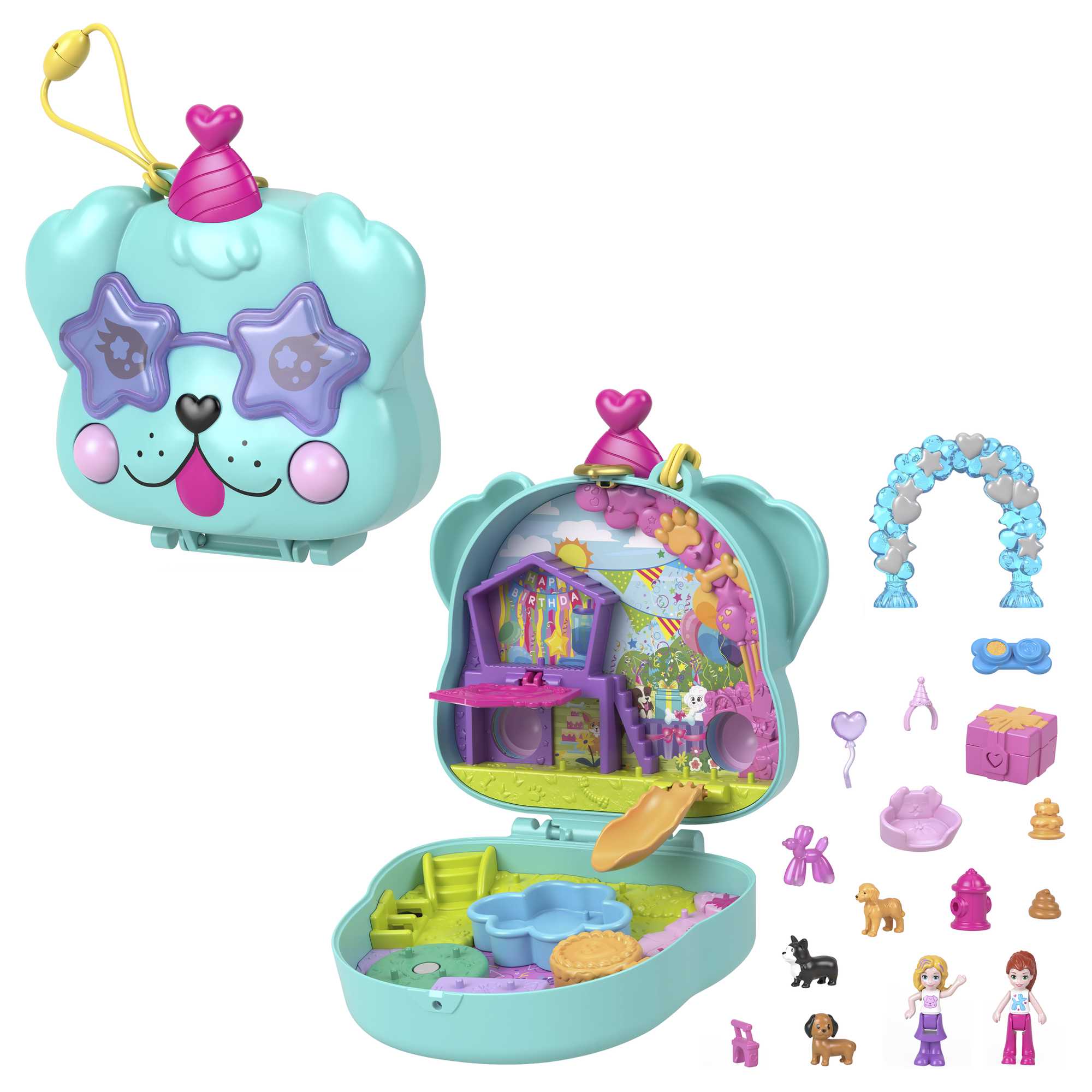 Polly Pocket Cofanetto Il Compleanno Del Cagnolino, Con 2 Bambole E Accessori, Mini Giocattoli