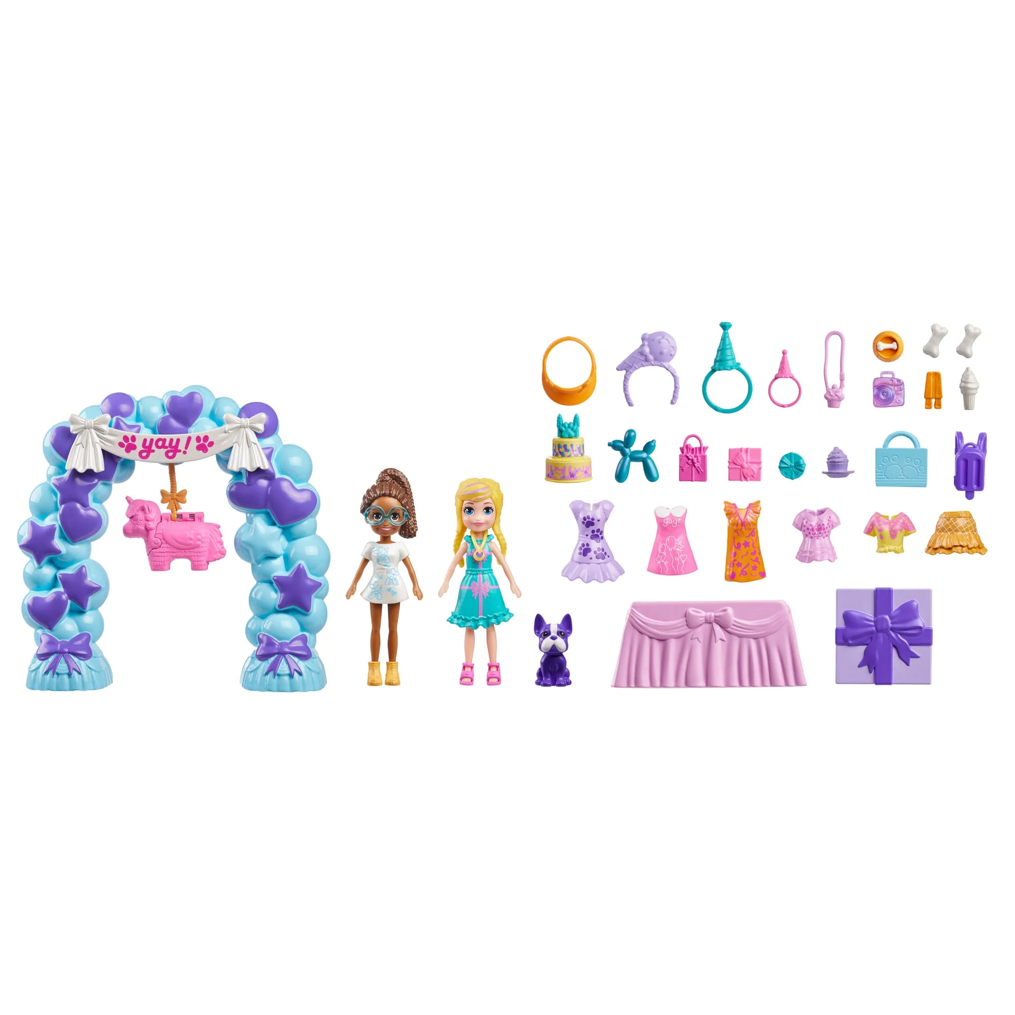 Polly Pocket Doğum Günü Partisi Paketi, Bebek Ve Evcil Hayvan Oyun Seti, Moda Ve Yiyecek Temalı Aksesuarlar, Seyahat Oyuncağı - Image 5