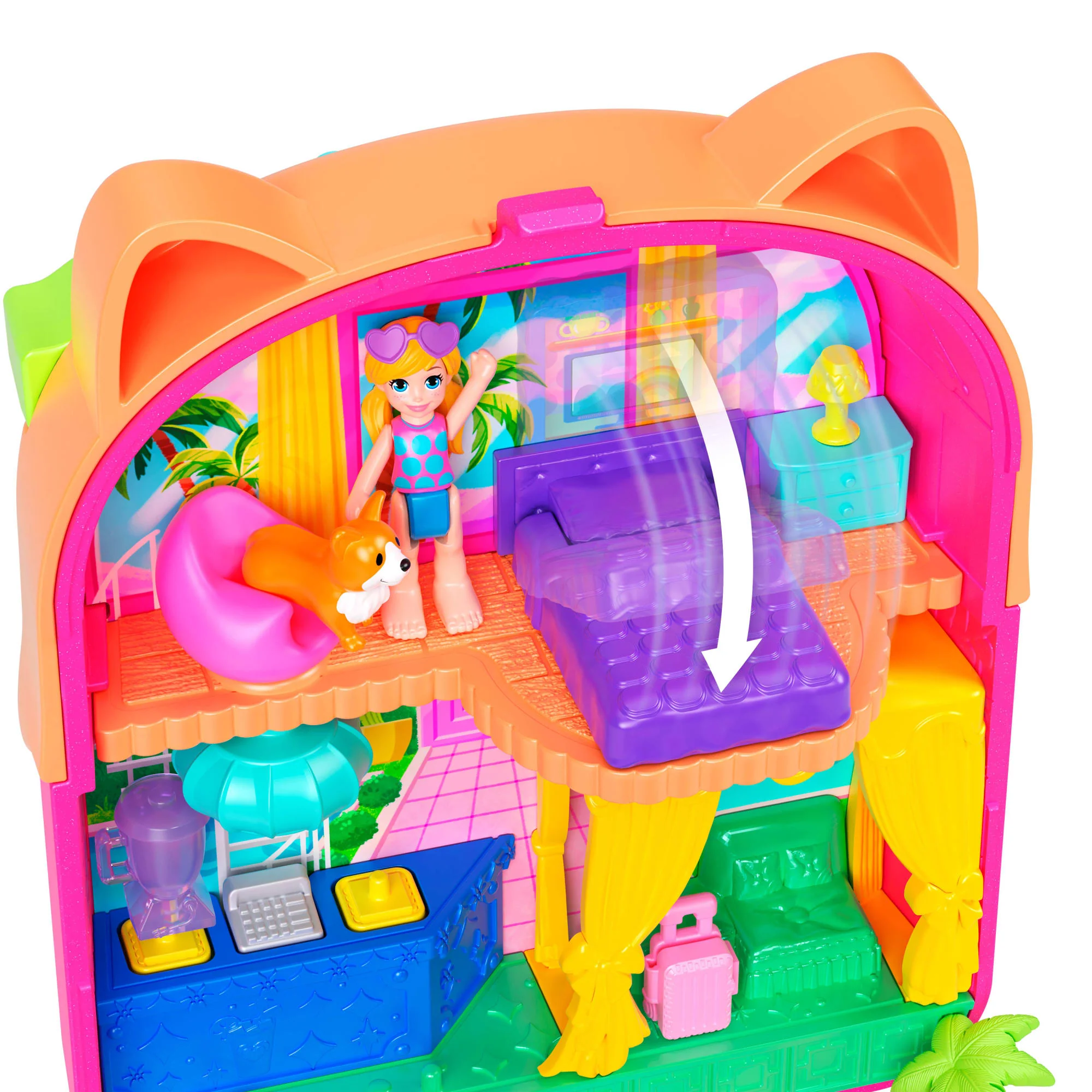 Polly Pocket Eiskätzchen-Schatulle, Spielset Mit 1 Minipuppe Und Hündchen, Reisespielzeug Mit Passendem Zubehör - Image 4