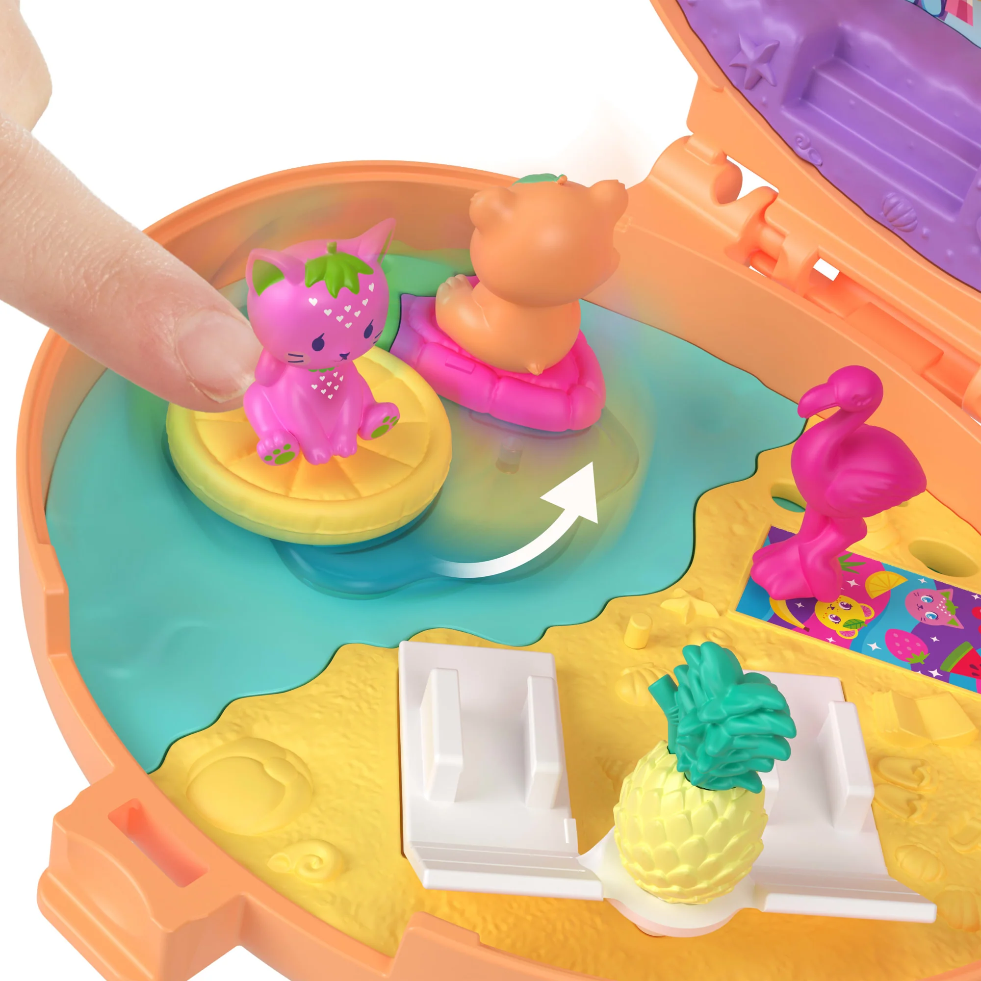 Conjunto De Juego De Estuche Osito De Peluche De Polly Pocket Con Muñeca, Llavero, Mascotas Y Accesorios De Frutas - Image 5