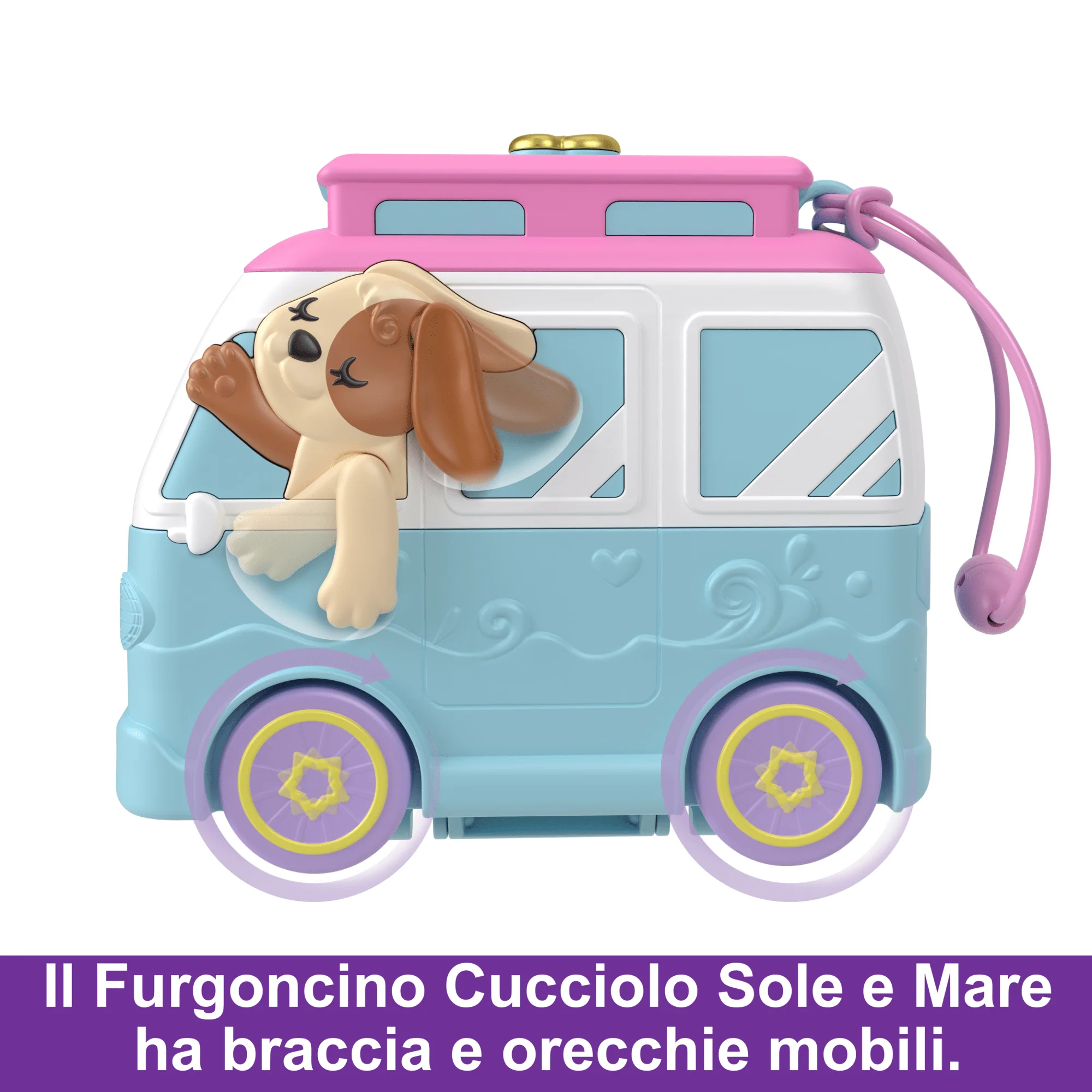 Polly Pocket Furgoncino Cucciolo Sole E Mare, Giocattolo Da Viaggio, Bambole E Playset - Image 3