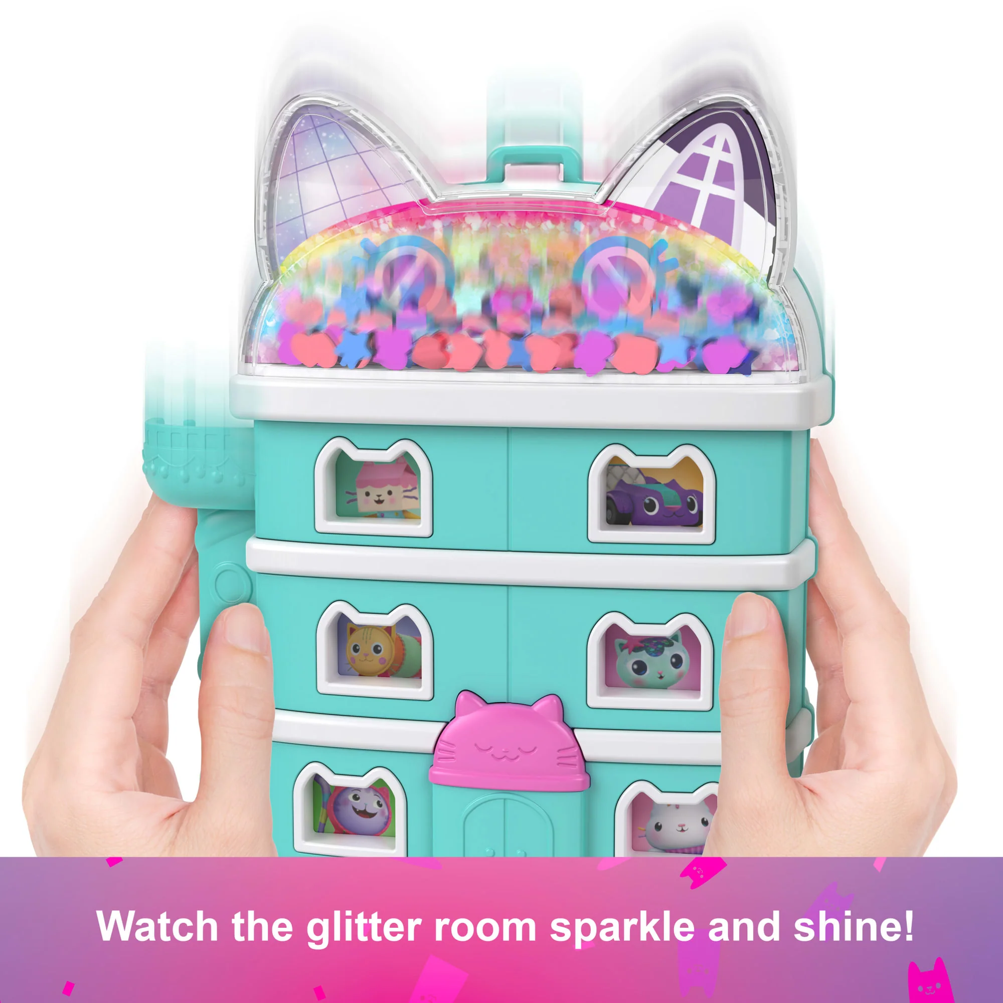 Polly Pocket Micro Dolls And Playset, Gabby's Dollhouse Compact With 9 Accessories & Pet Cat Friends - Image 3