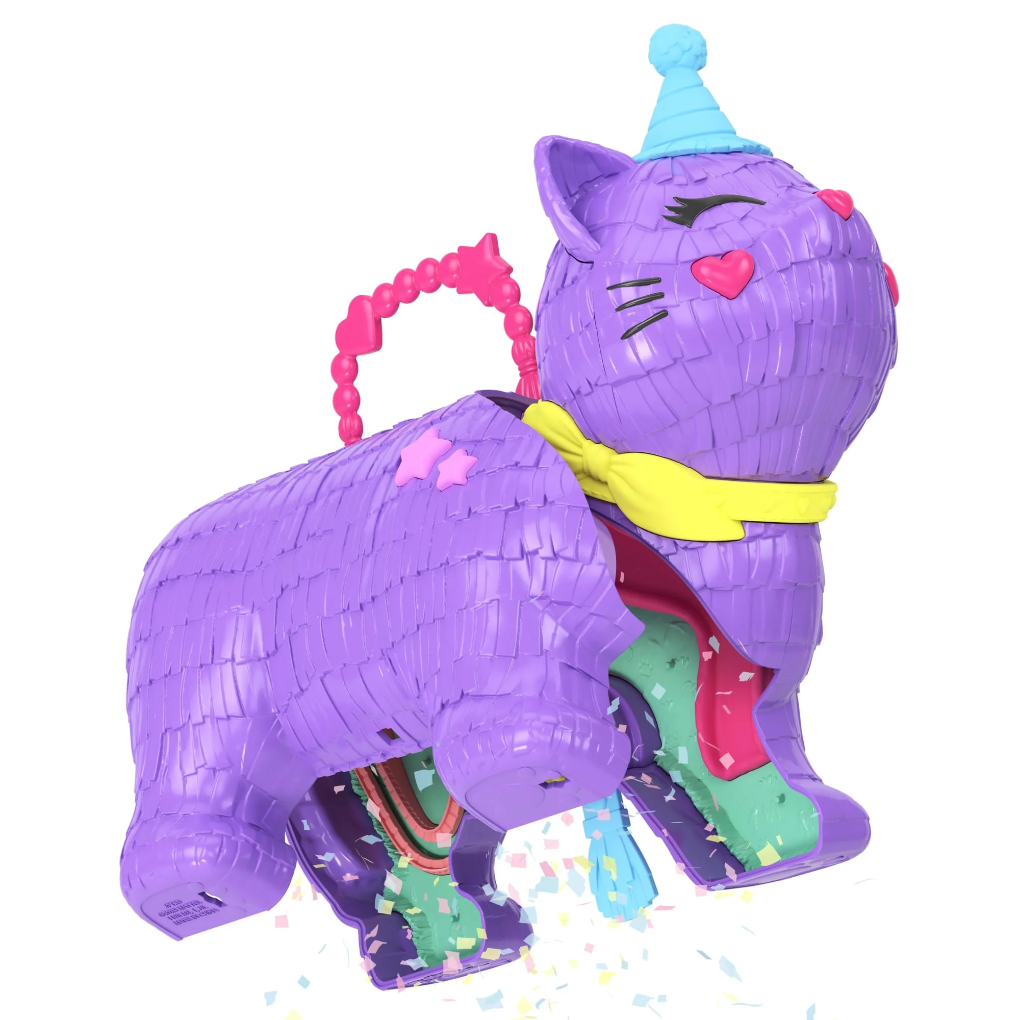 Conjunto De Juego De Celebración Gatito Piñata De Polly Pocket Con 2 Muñequitas Y 23 Accesorios Sorpresa Que Incluyen Mascotas, Fiesta De Cumpleaños Con Noria - Image 4