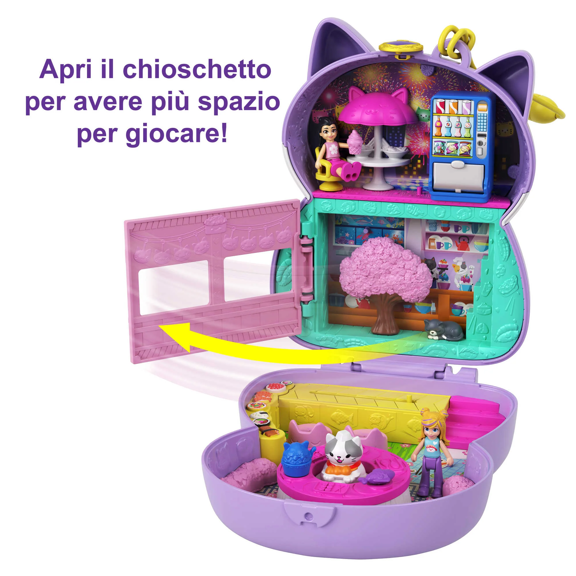 Polly Pocket Gattino Sushi Cofanetto, Playset Con 2 Bambole E 12 Accessori - Image 3